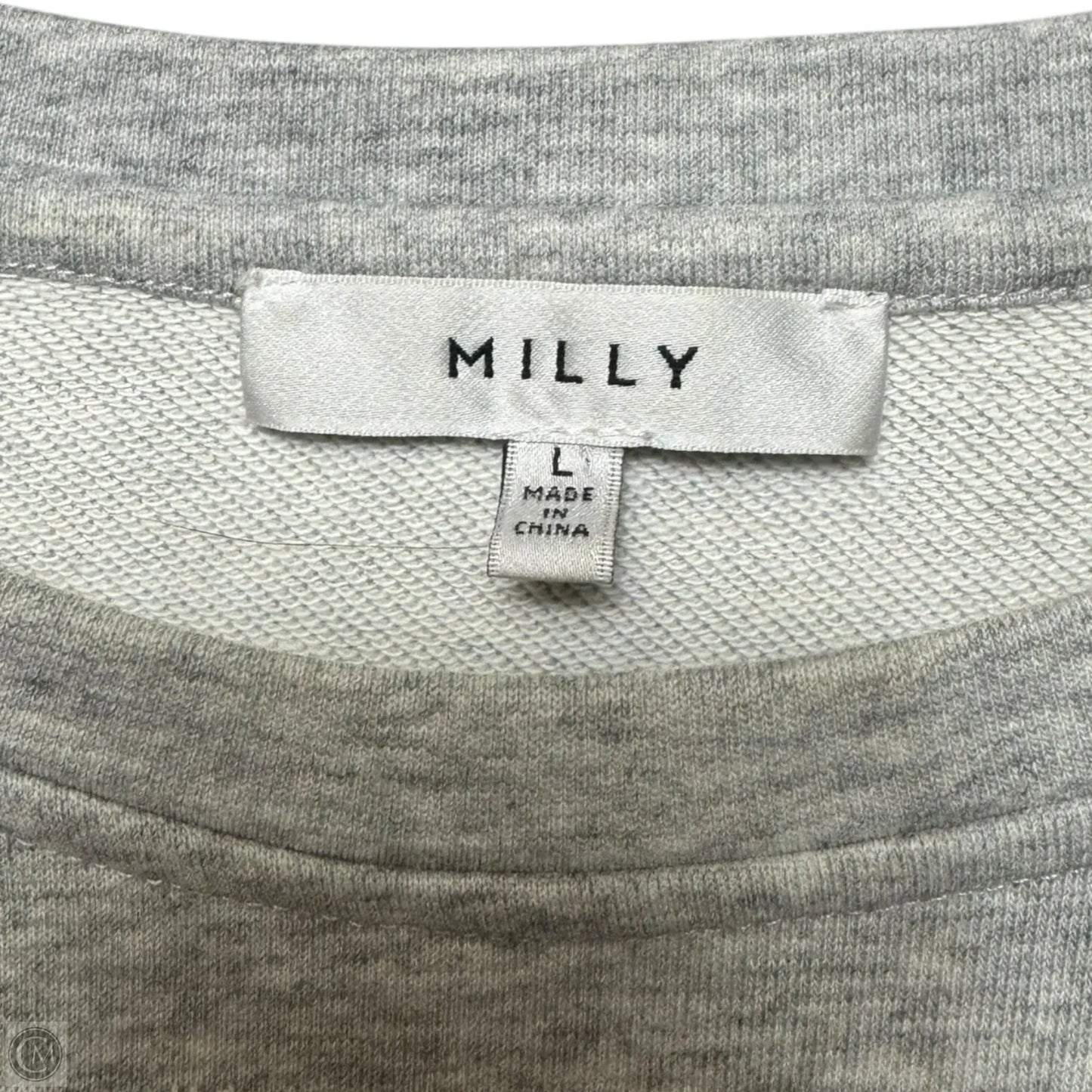 Lace Cutout Sweatshirt Designer By Milly In Grey, Size: L