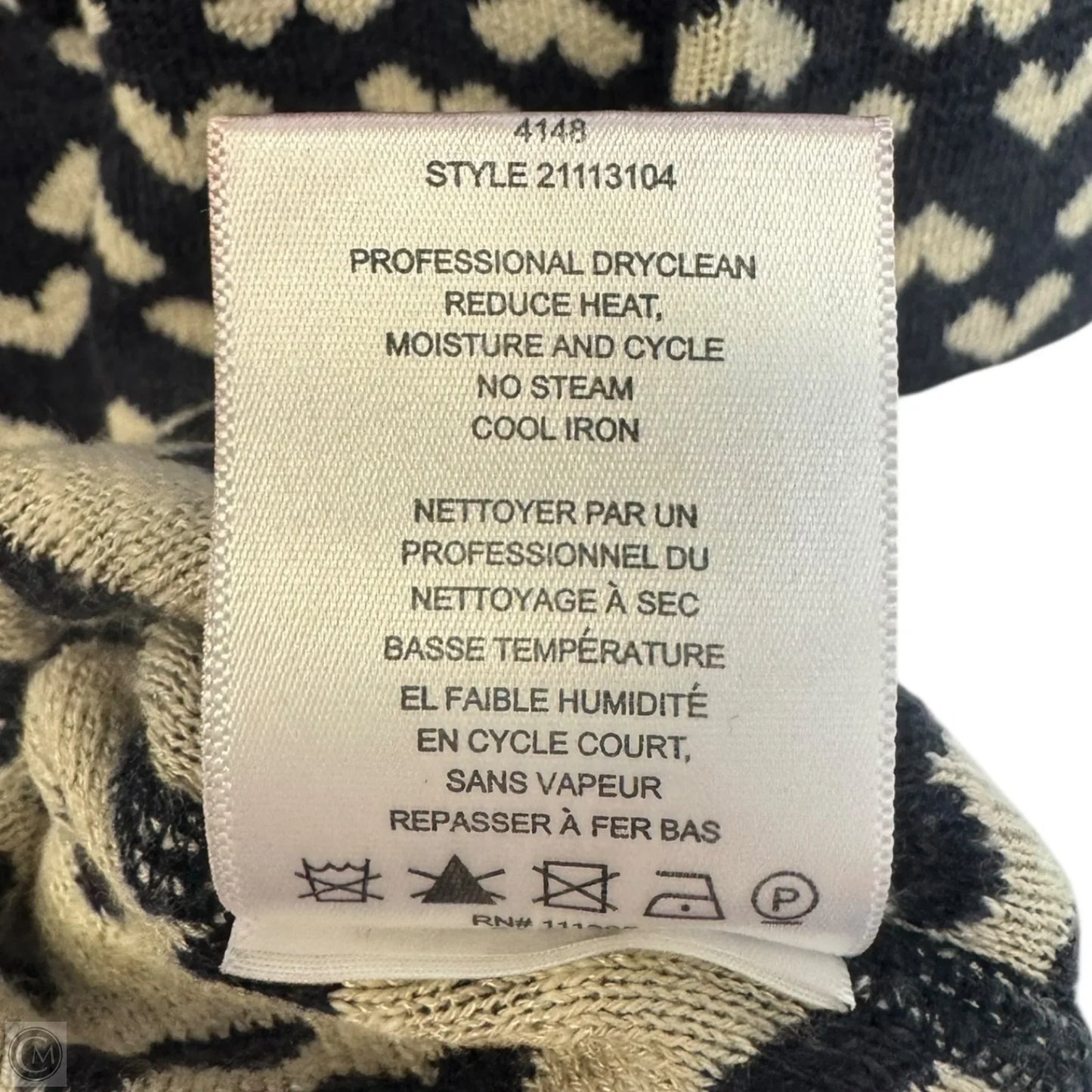 Sweater Designer By Tory Burch In Blue & Cream, Size: L