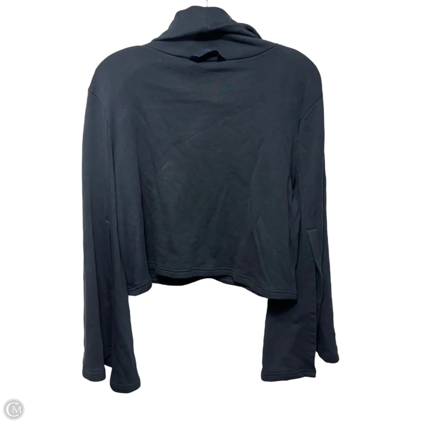 Cropped Split Sleeve Athletic Sweatshirt Collar By Free People In Navy, Size: S