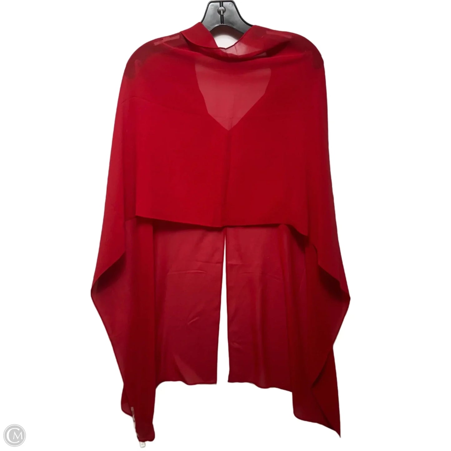 Silk Wrap Poncho By Eileen Fisher In Red, Size: Osfm
