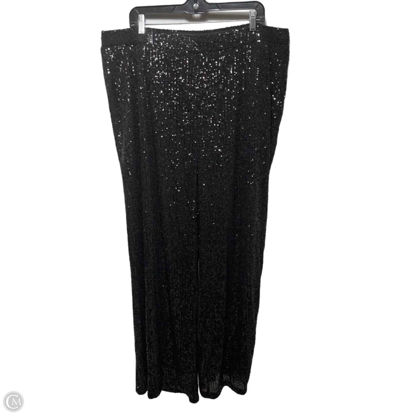 Sequin Pants Wide Leg By Cato In Black, Size: 22