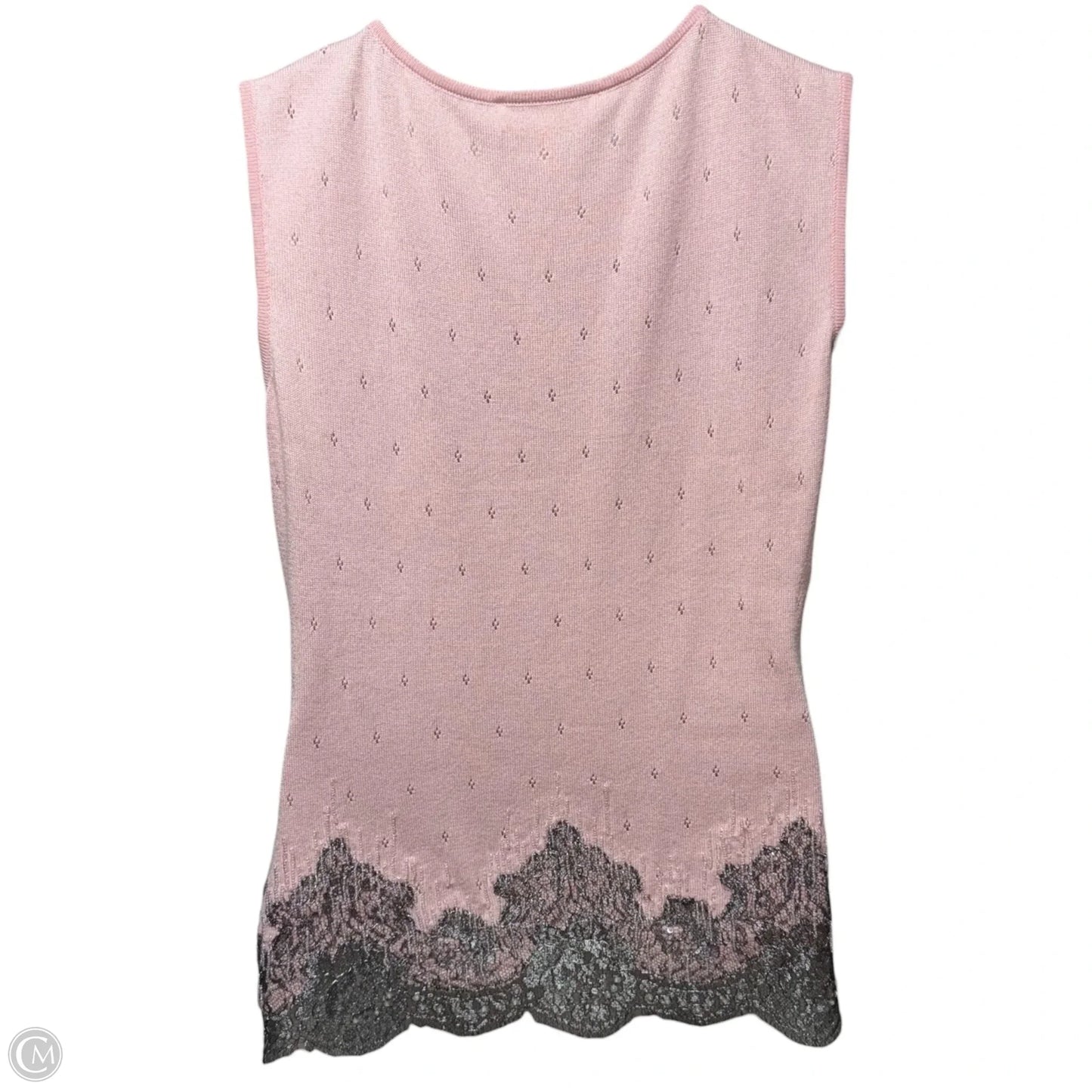 Cashmere Silk Blend Cardigan Sweater Twin Set Designer By Escada In Pink, Size: M