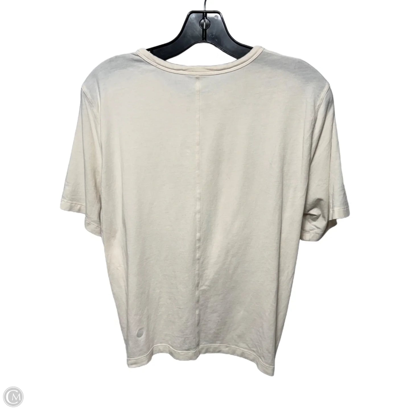 Athletic Top Short Sleeve By Lululemon In Cream, Size: M Estimated