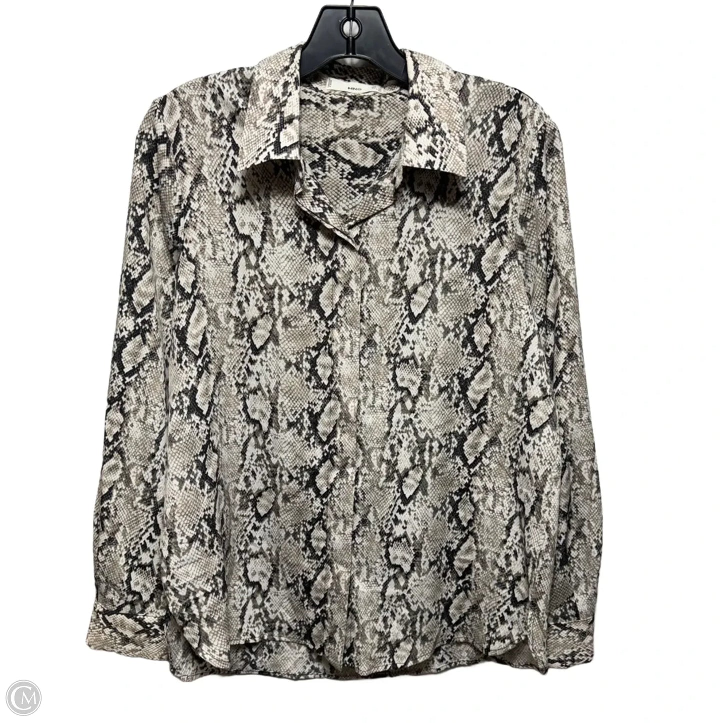 Top Long Sleeve By Mng In Snakeskin Print, Size: 4