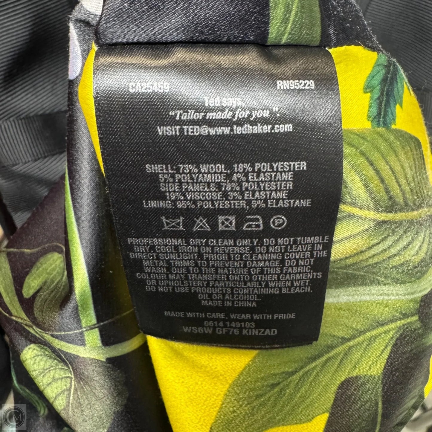 Kinzad Lavanta Wool Blend Suit Dress By Ted Baker In Black, Size: 2