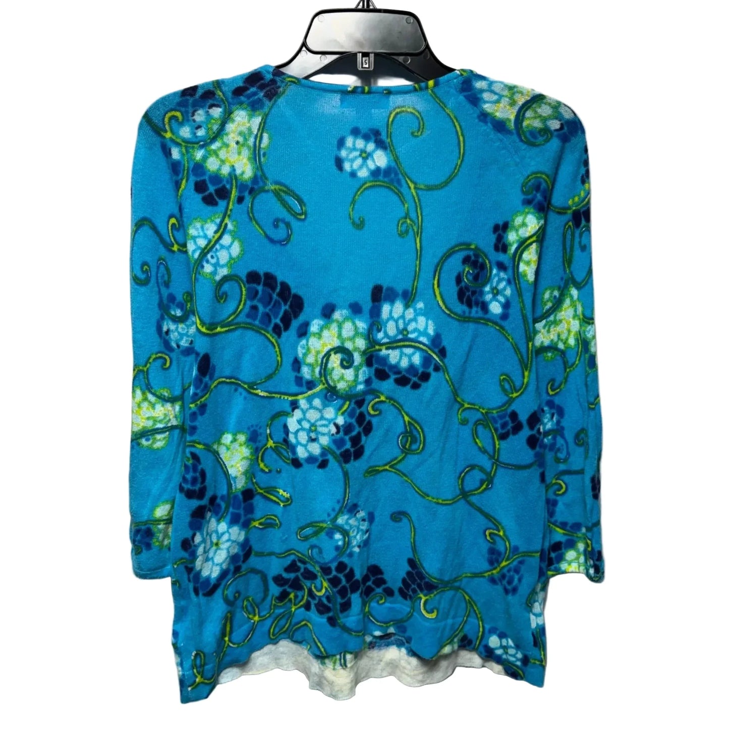 Scoop Neck Tunic Sweater Designer By Lilly Pulitzer In Blue & Green, Size: S