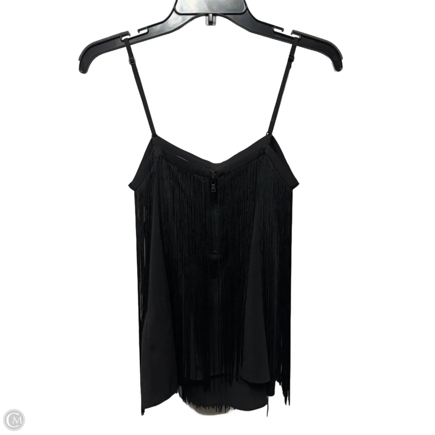 Sloan Fringe Top Sleeveless Designer By Alice + Olivia In Black, Size: S