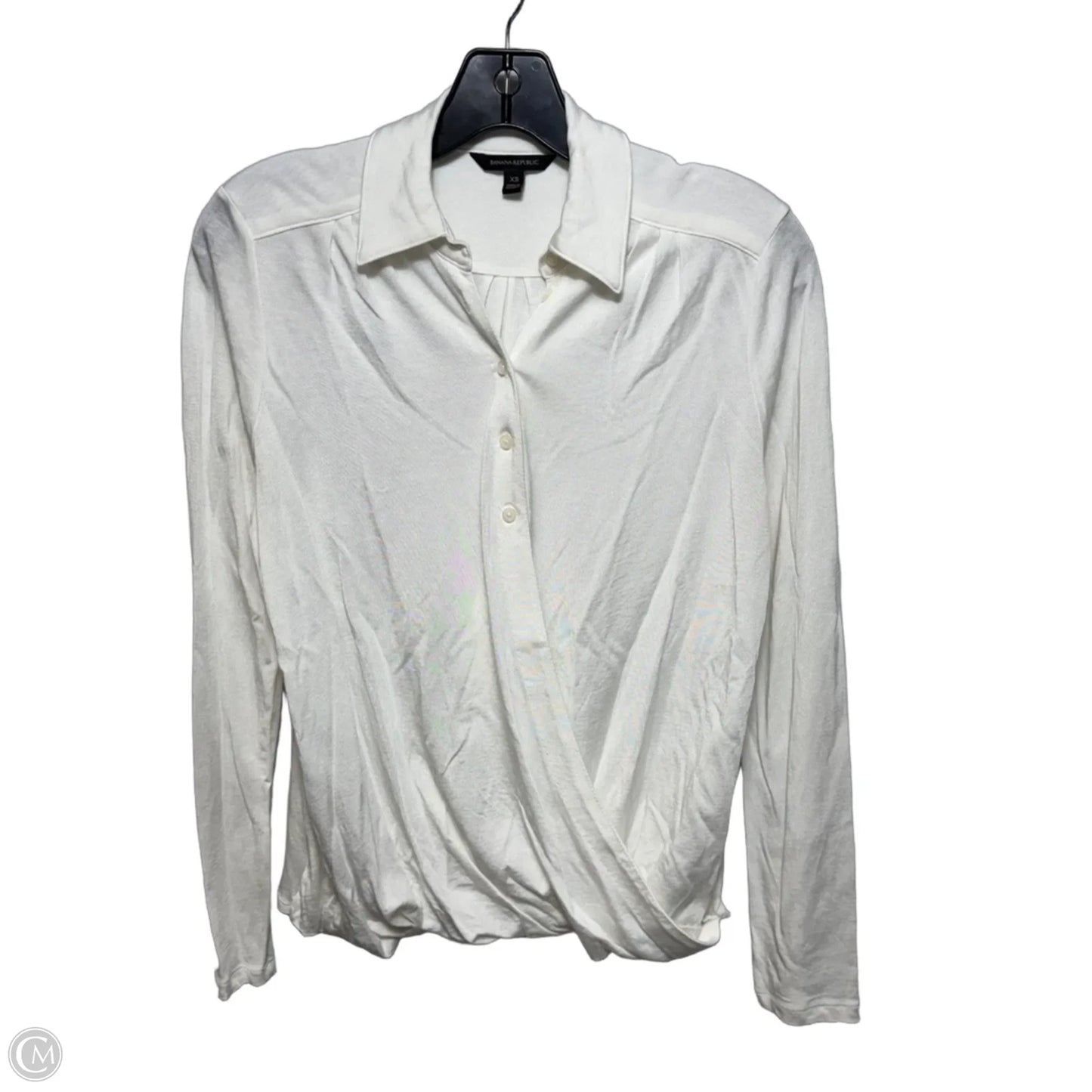 Top Long Sleeve By Banana Republic In Cream, Size: Xs