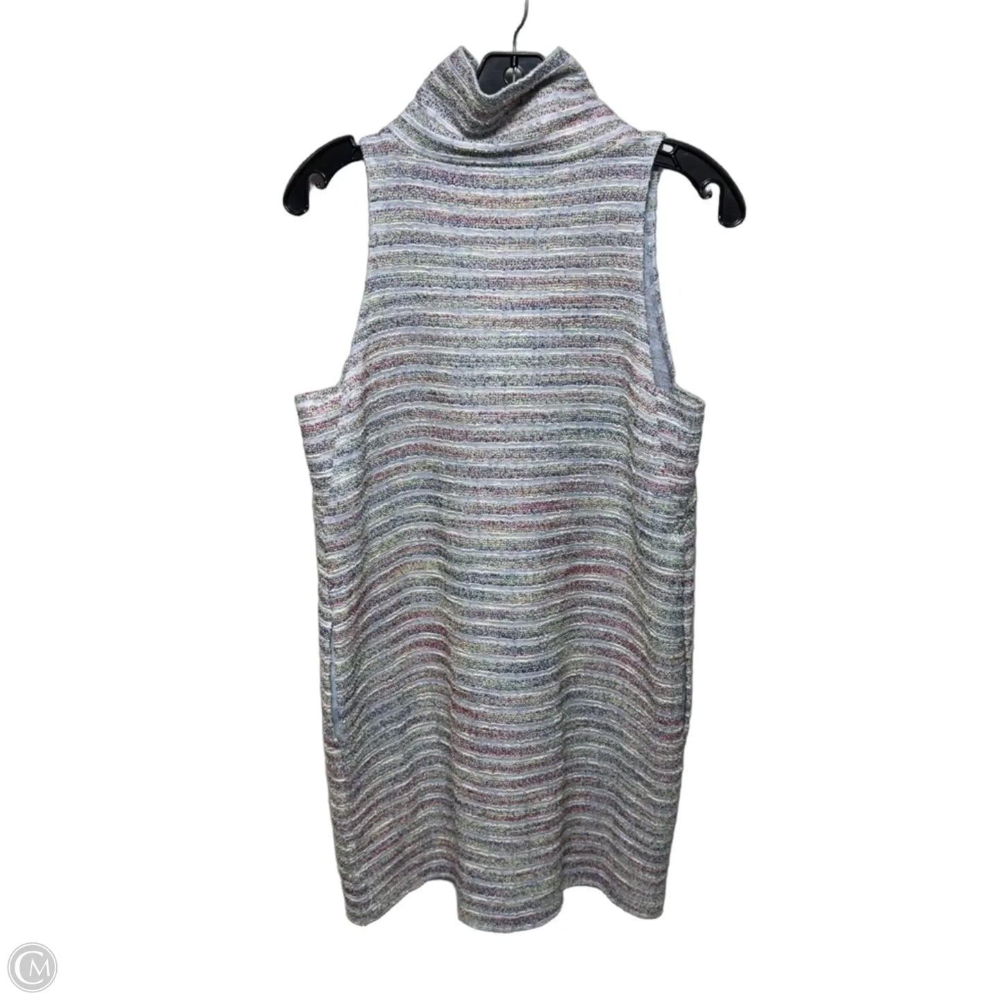 Nubby Sleeveless Mock Neck Dress By Akemi And Kin In Striped Pattern, Size: S