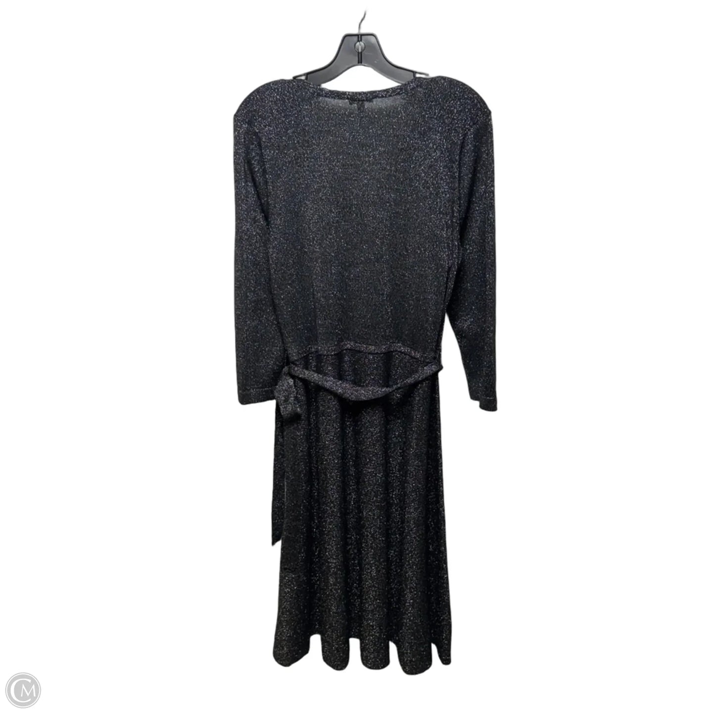 Dress Casual Midi By Talbots In Black & Silver, Size: L