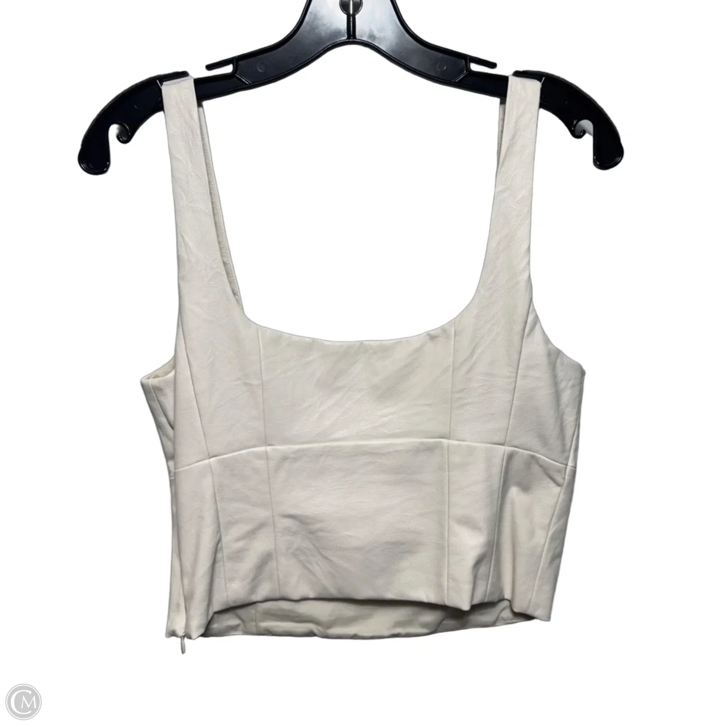 Faux Leather Bustier Top Sleeveless By Wilfred In Cream, Size: M