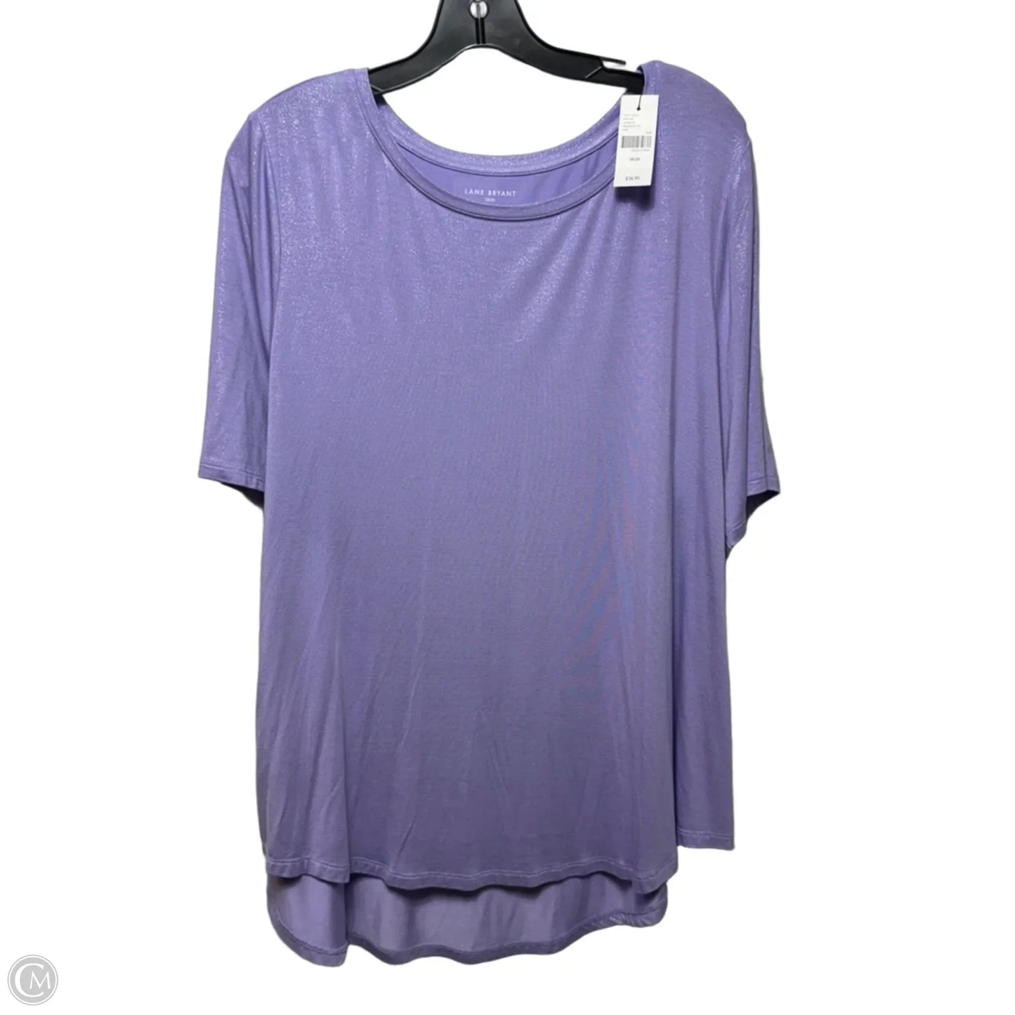 Metallic Top Short Sleeve By Lane Bryant In Purple, Size: 18