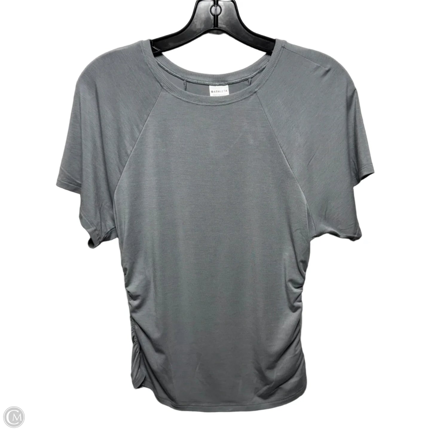 Ruched Side Athletic Top Short Sleeve By Athleta In Grey, Size: Xs