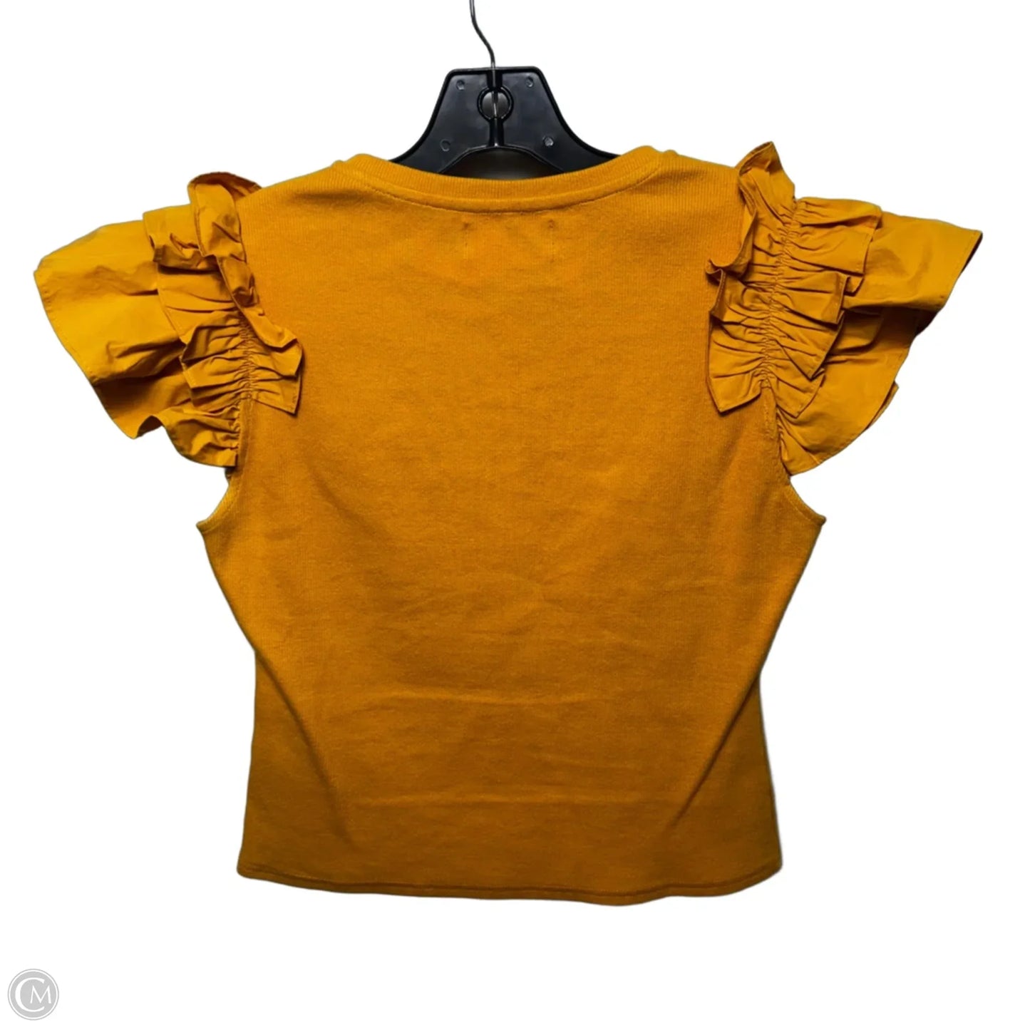 Top Short Sleeve By Anthropologie In Gold, Size: S