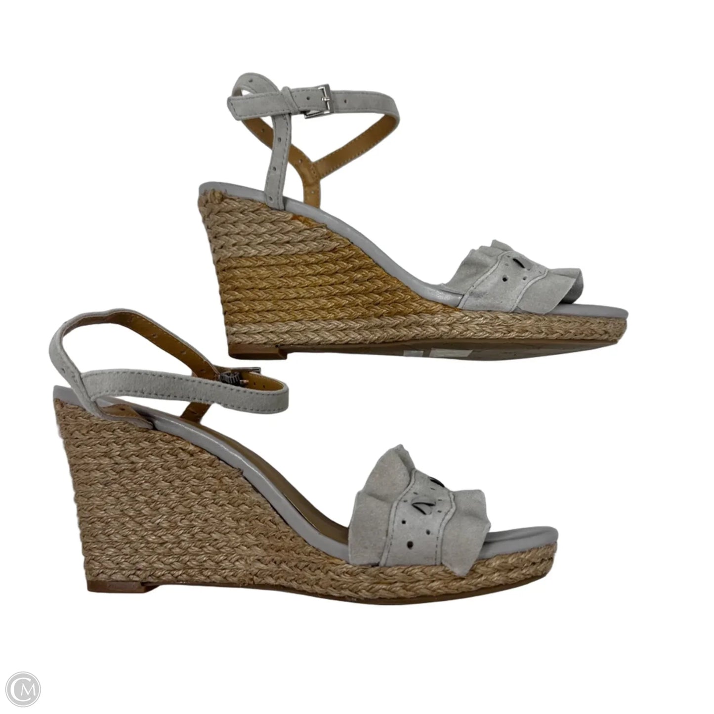 Espadrille Sandals Heels Wedge By Jack Rogers In Grey, Size: 7