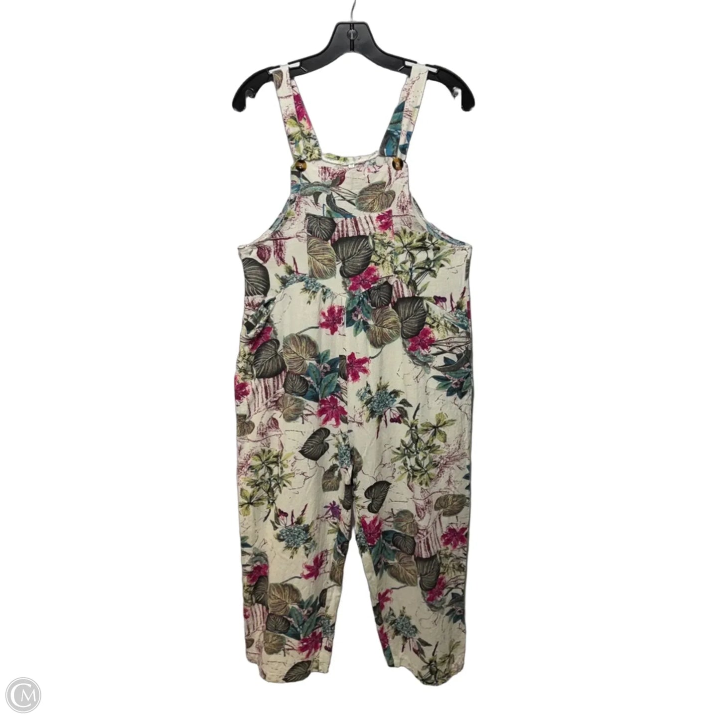 Overalls In Floral Print, Size: M