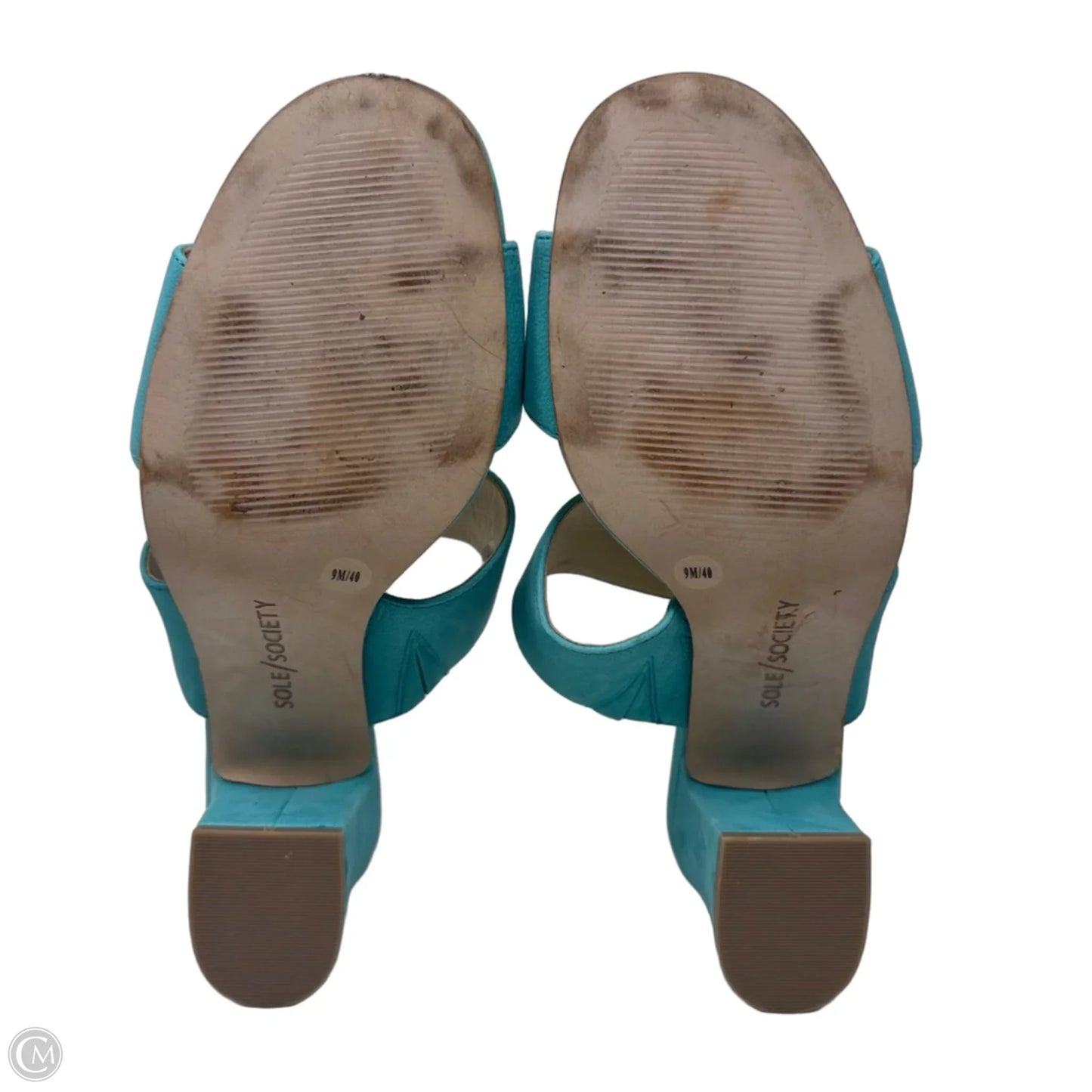 Sandals Heels Block By Sole Society In Blue, Size: 9