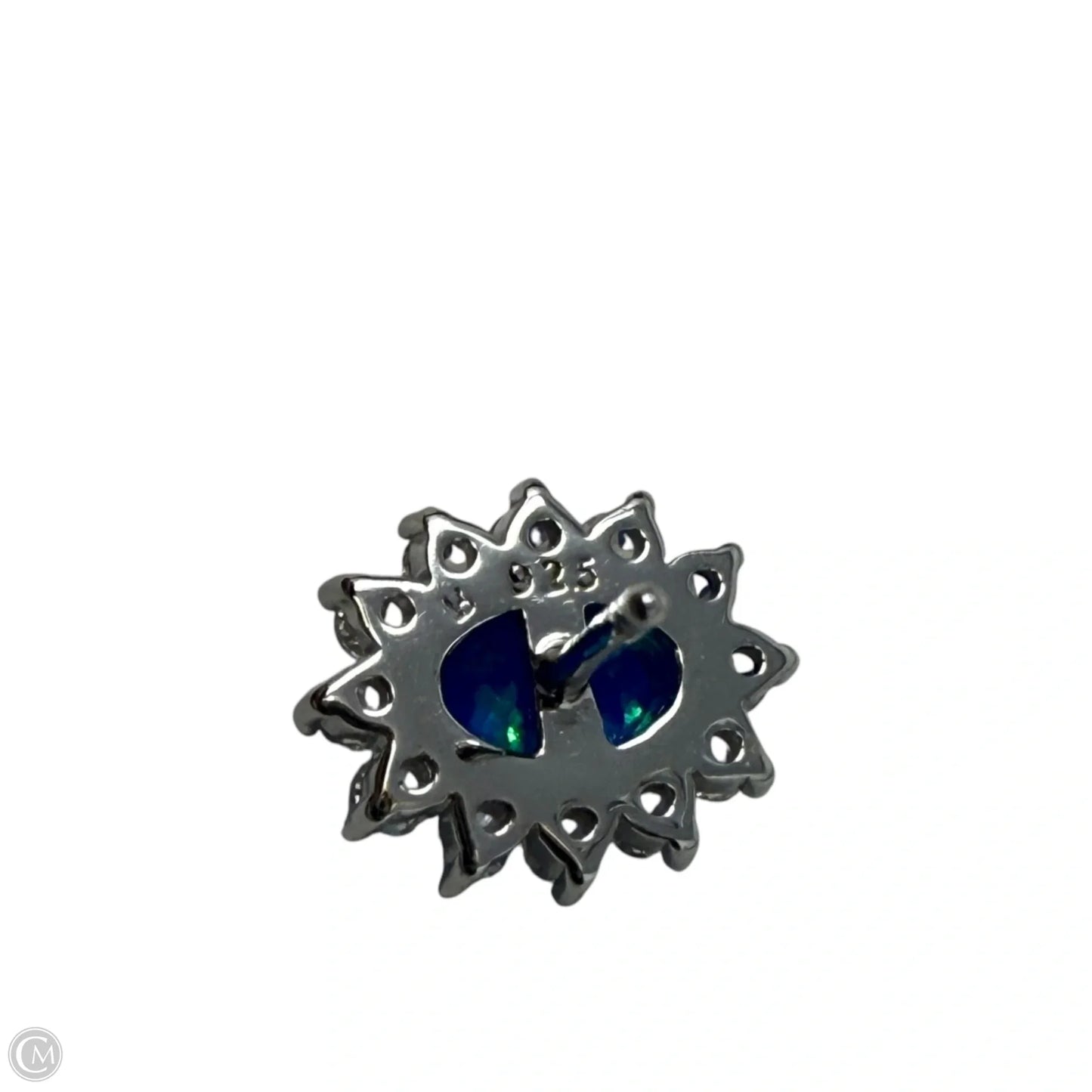 Sterling Silver & Blue Opal Stud Earrings