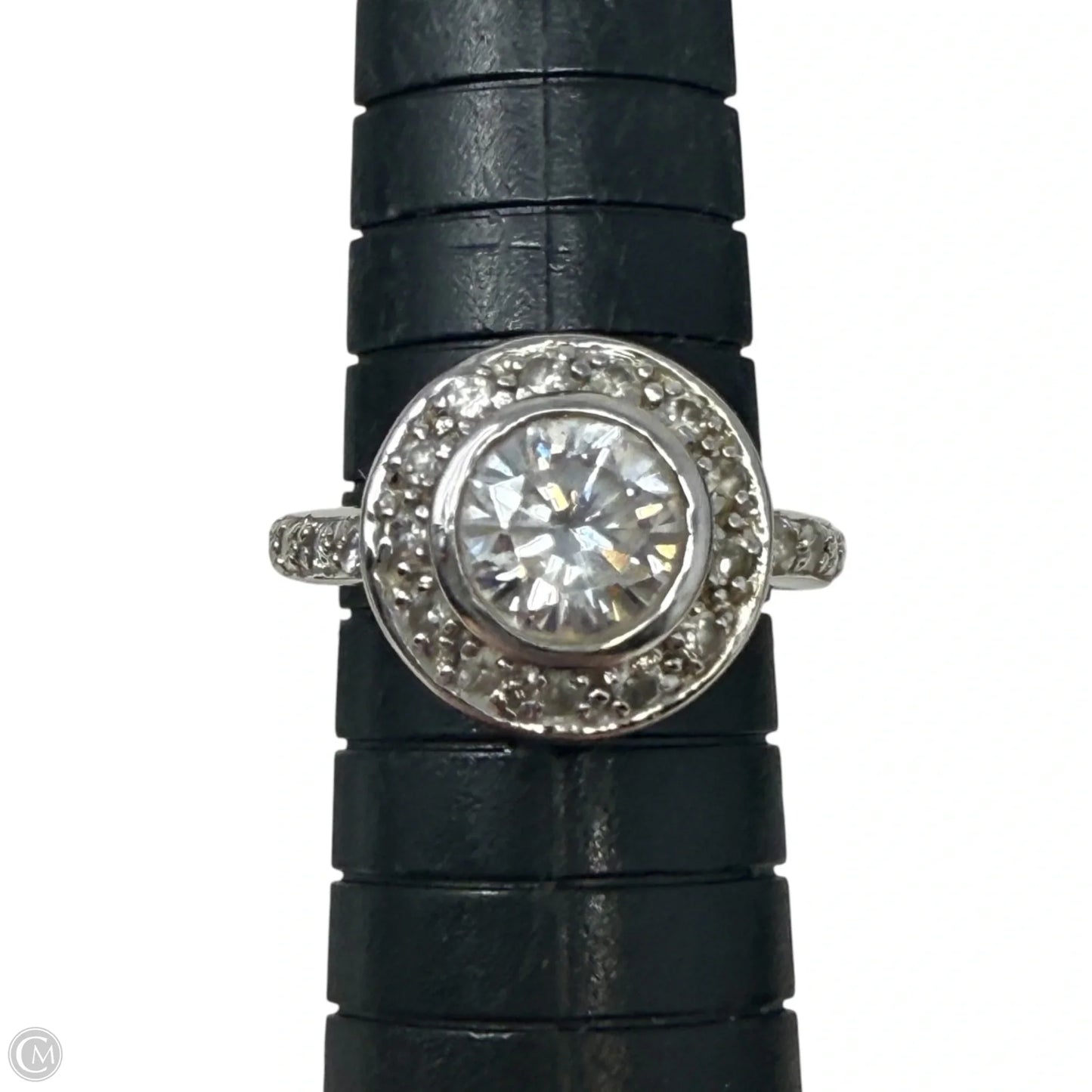 Sterling Silver & CZ Halo Ring, Size: 7