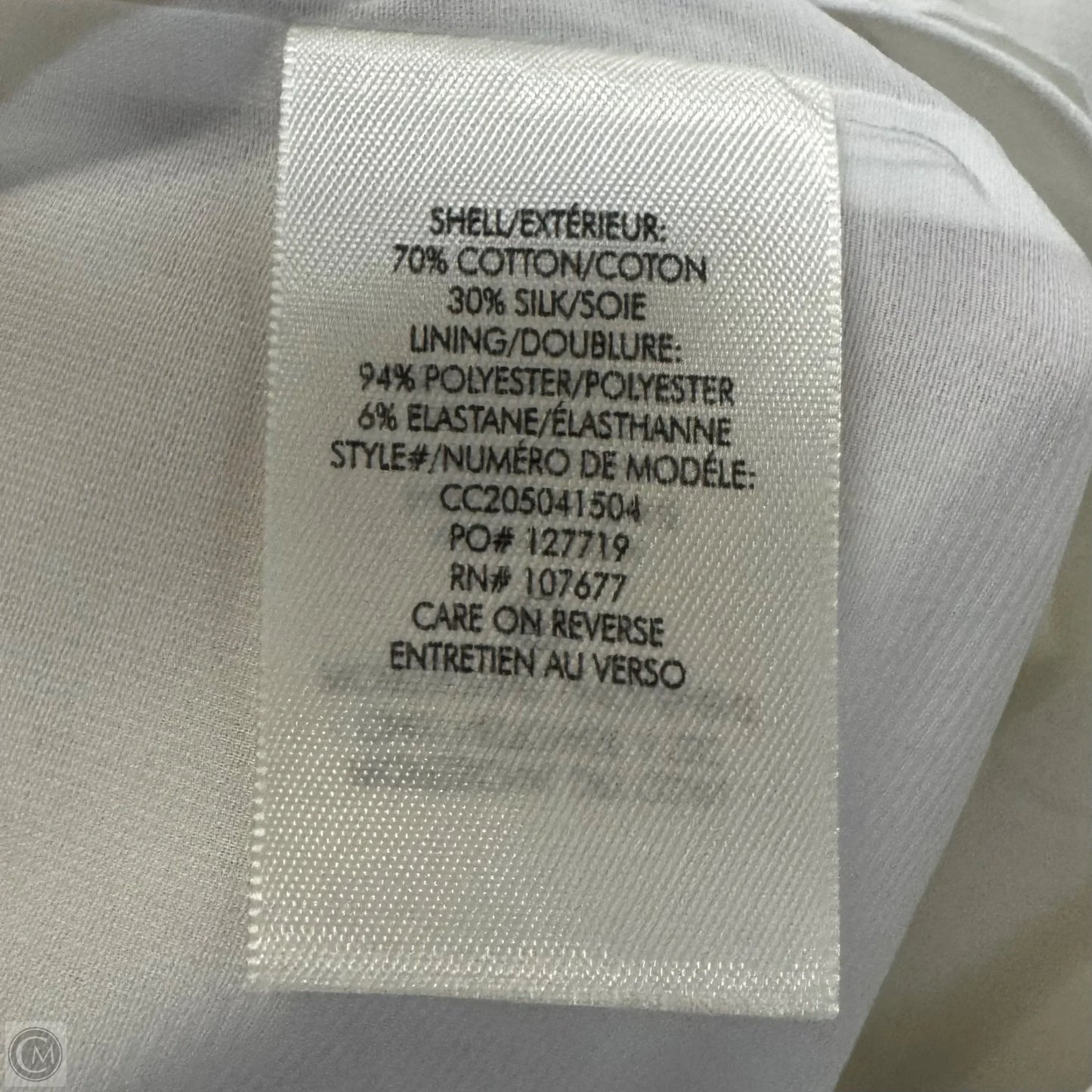 Rowen Tie Back Silk & Cotton Dress Designer By Alice + Olivia In White, Size: L