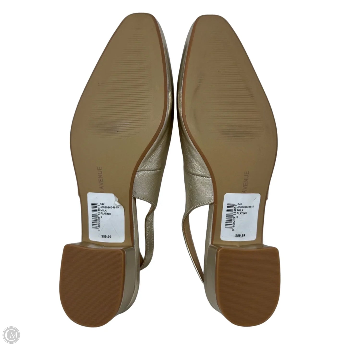 Mila Metallic Block Heel Shoes By Saks Fifth Avenue In Gold, Size: 9