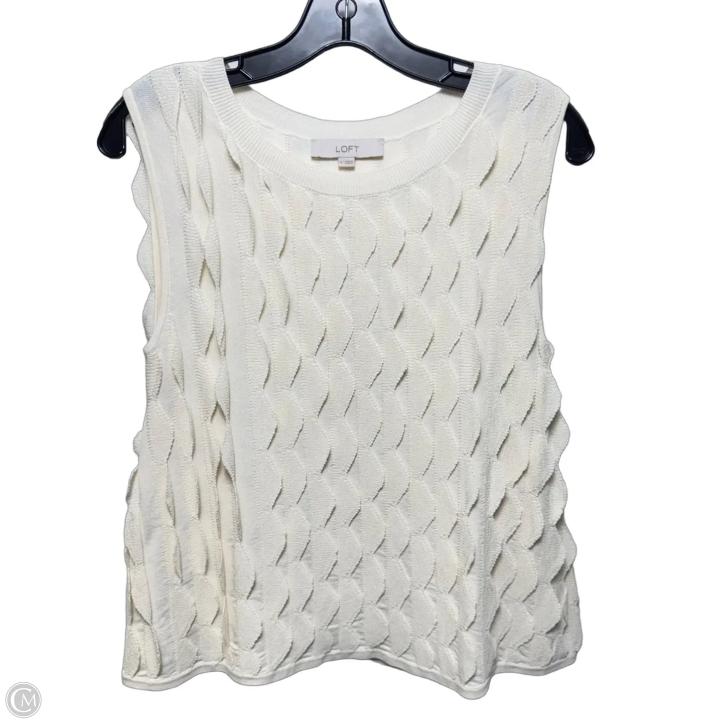 Knit Top Sleeveless By Loft In Cream, Size: S