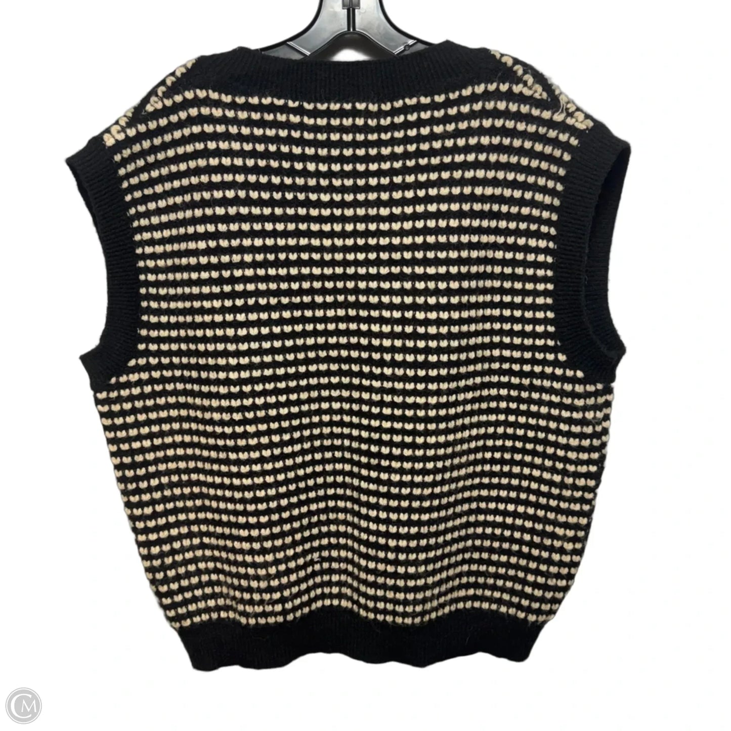 Vest Sweater By Anthropologie In Black & Cream, Size: Osfm