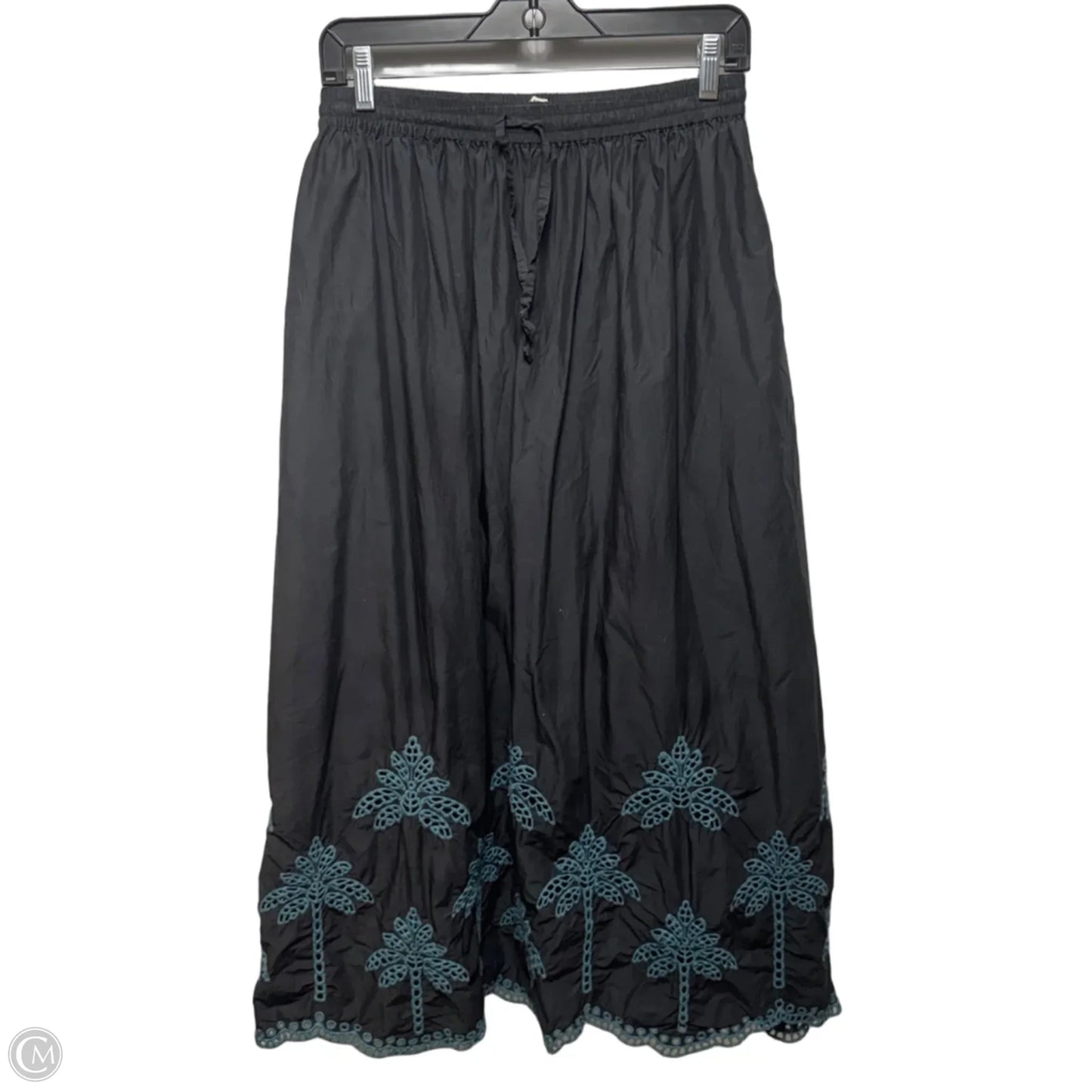 Tropical Eyelet Skirt Maxi By Marine Layer In Black, Size: S