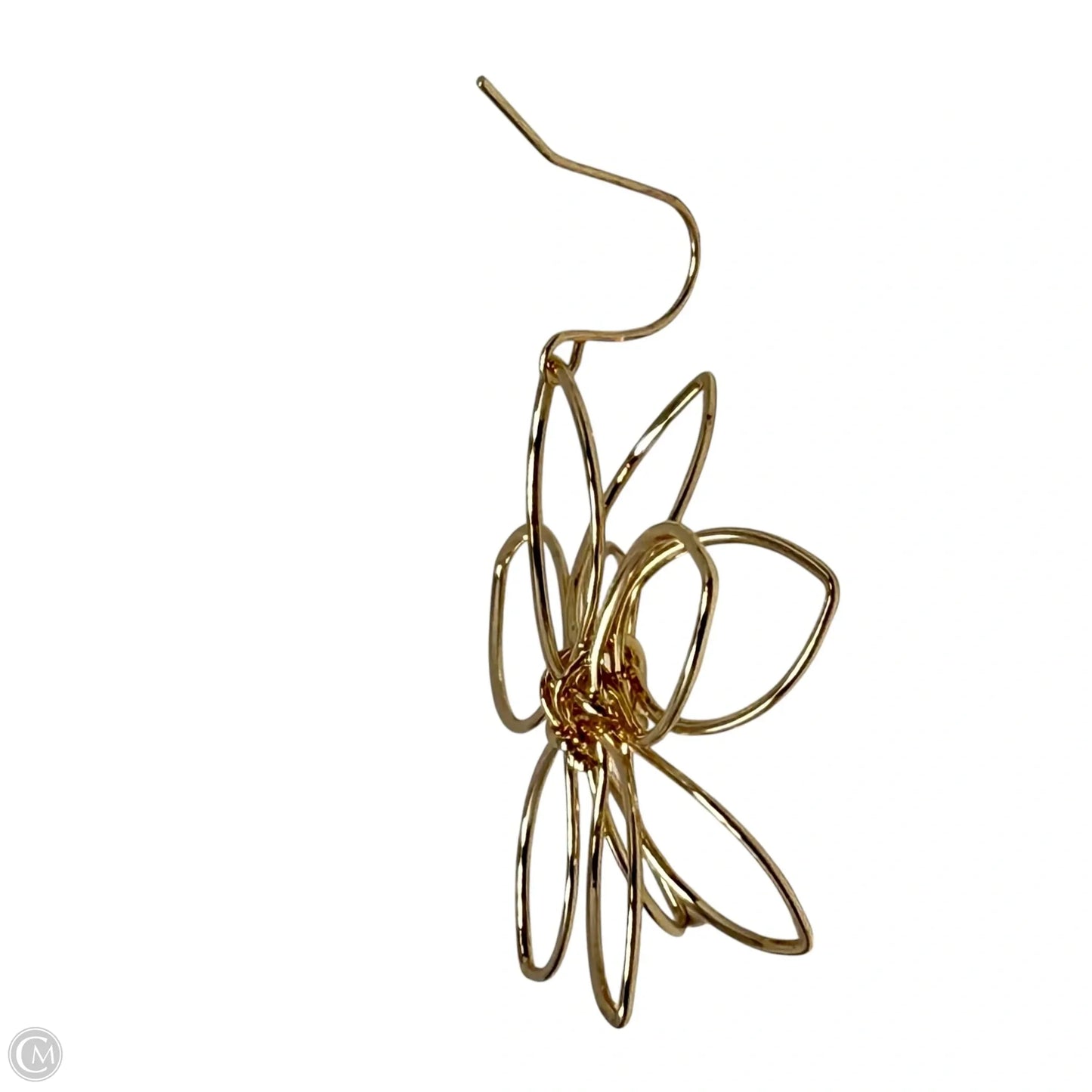 Gold Tone Wire Flower Earrings