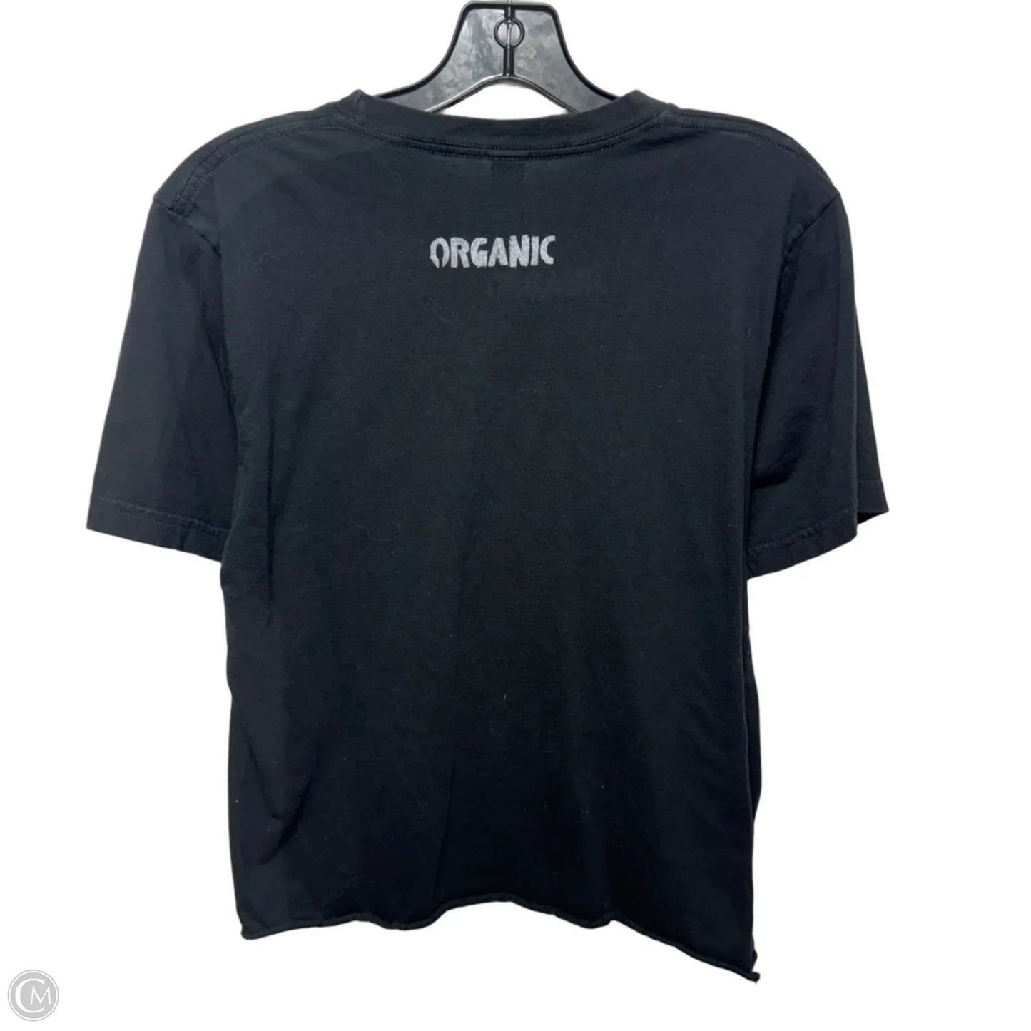 Graphic Cropped Top Short Sleeve In Black, Size: M