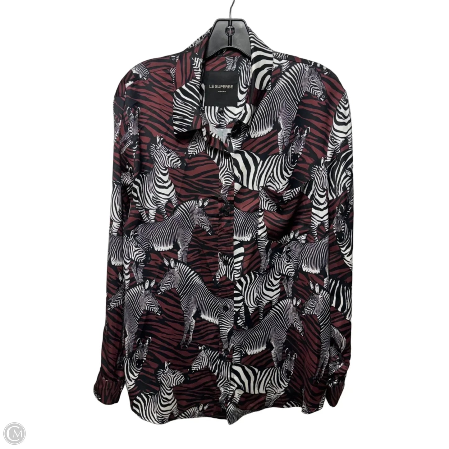 Top Long Sleeve By Le Superbe In Animal Print, Size: 10