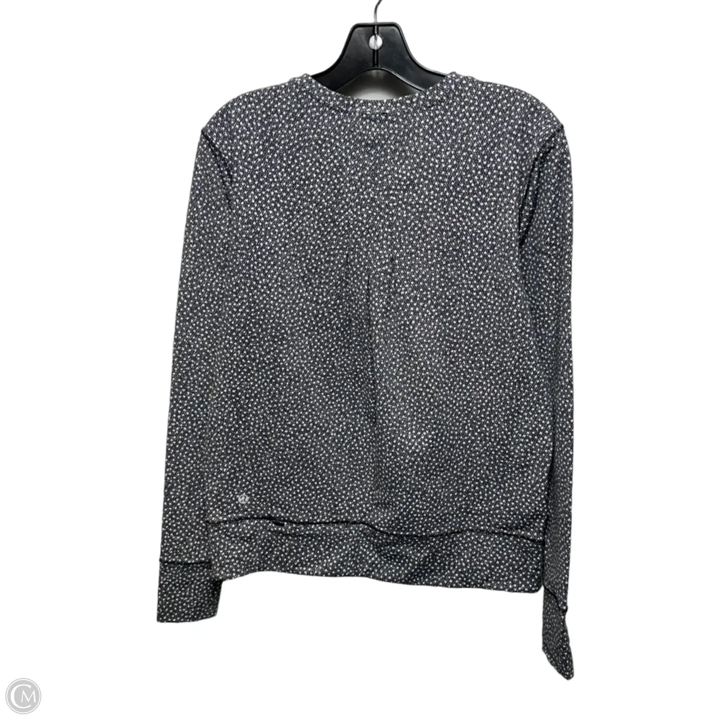 Athletic Top Long Sleeve Crewneck By Lululemon In Black & White, Size: 8