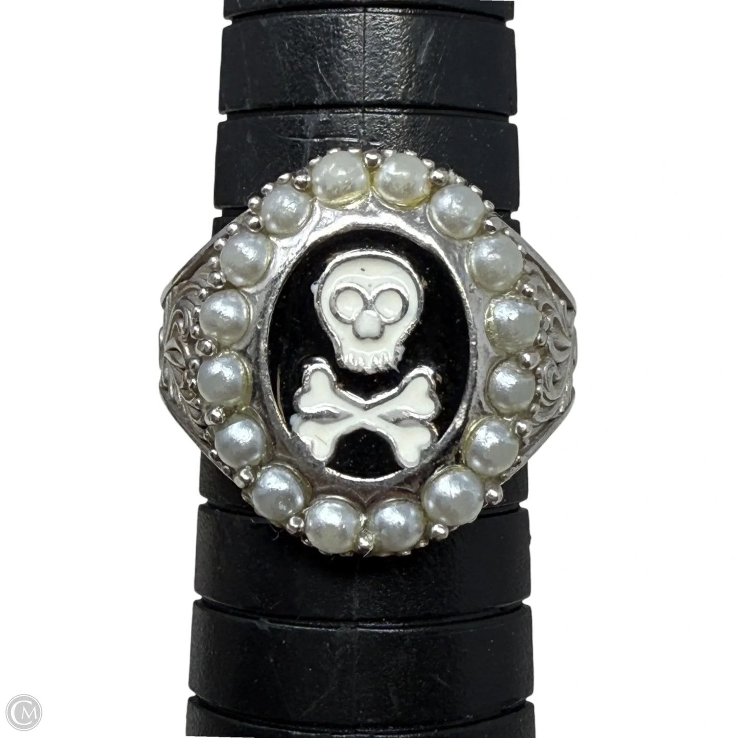 Sterling Silver Skull & Crossbones Ring, Size: 7