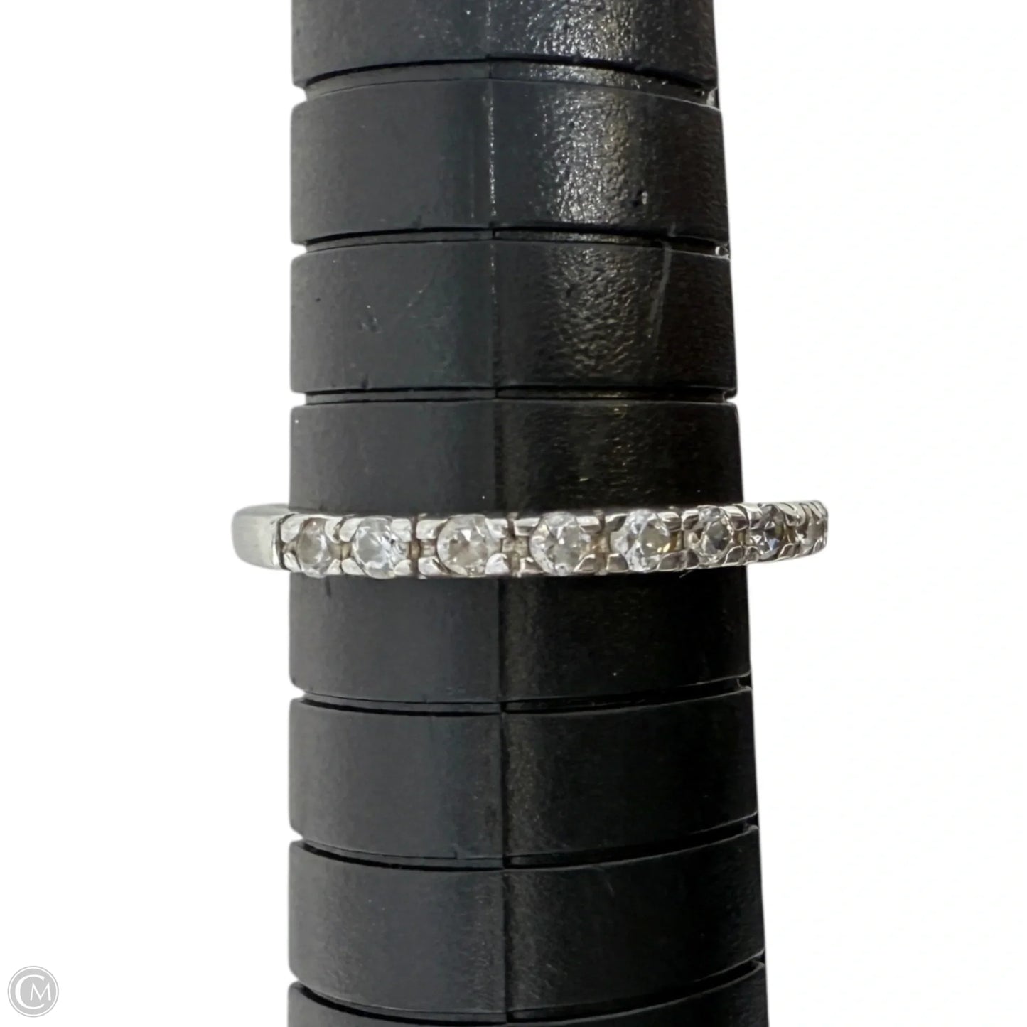 Clear CZ Sterling Silver Band Ring, Size: 6