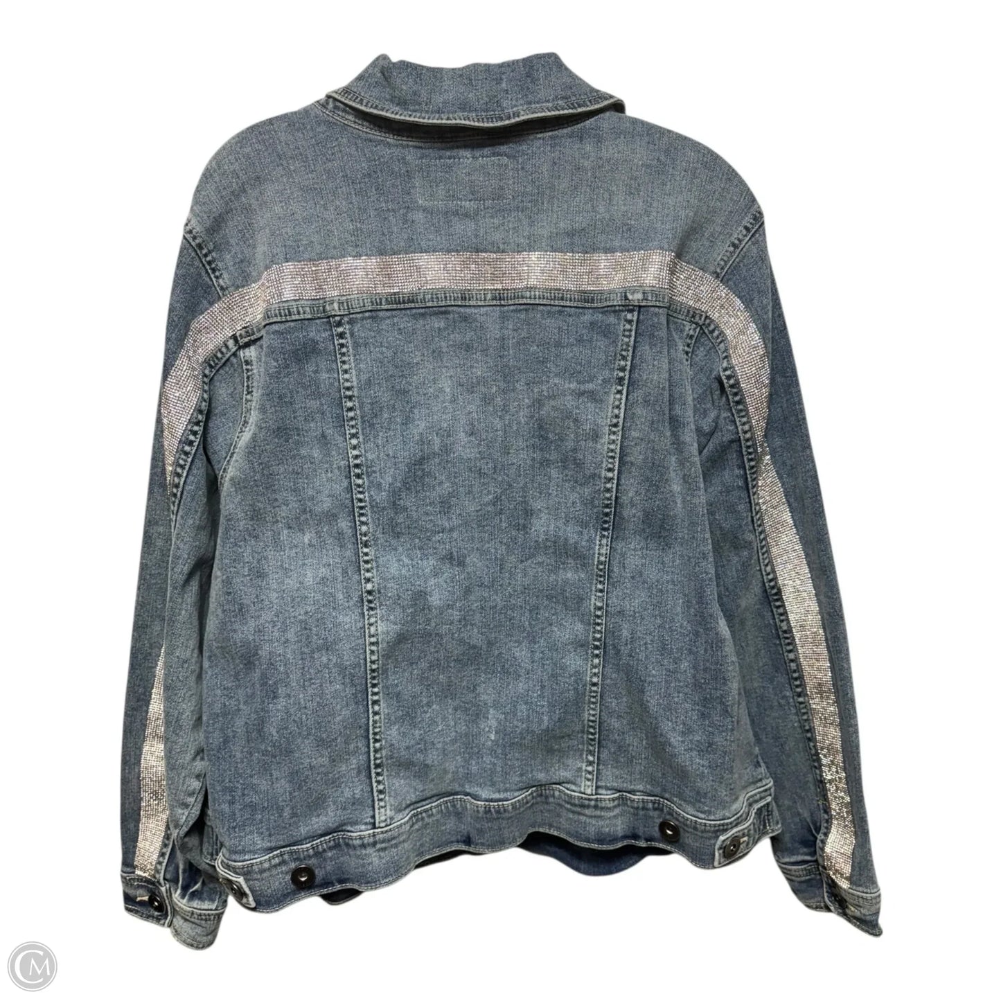 Rhinestone Strip Jacket Denim By Torrid In Blue Denim, Size: 3x