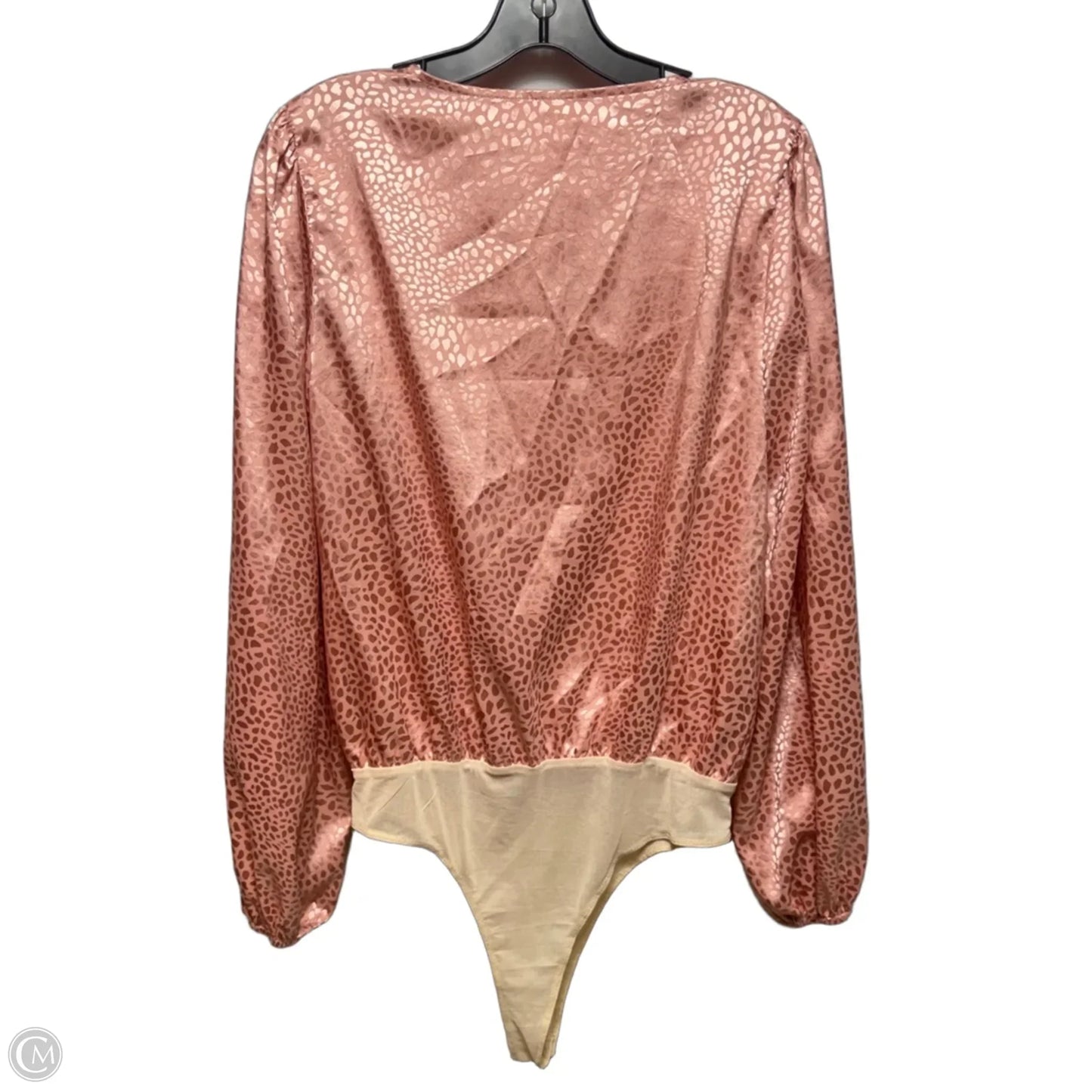 Bodysuit Top Long Sleeve By Entro In Pink, Size: L