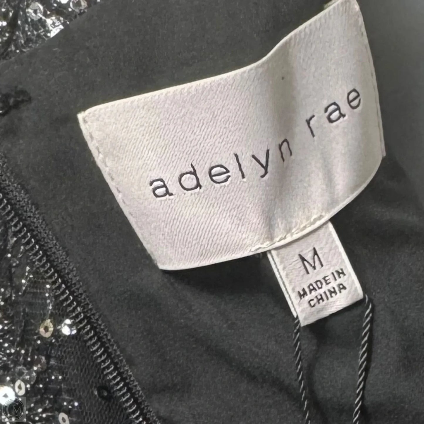 Sequined V-Neck Jumpsuit By Adelyn Rae In Black & Silver, Size: M