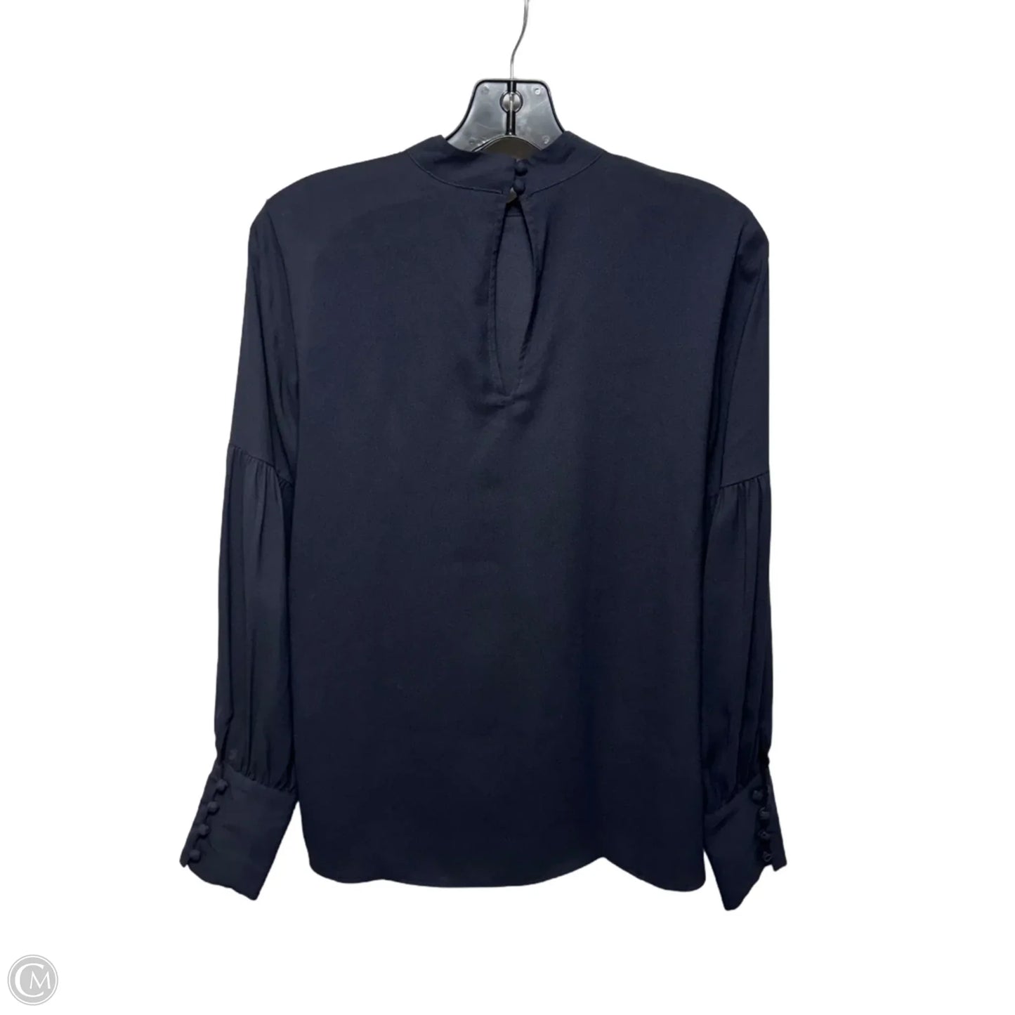 Blouse Long Sleeve By Ann Taylor In Navy, Size: Xs