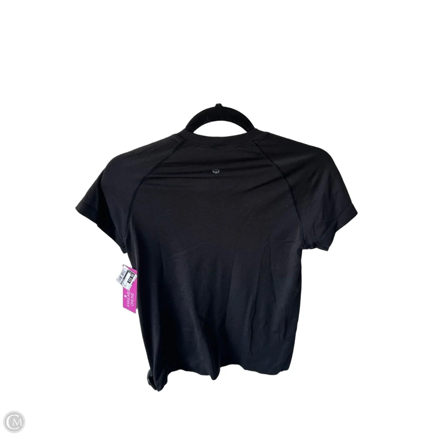 Athletic Top Short Sleeve By Lululemon In Black, Size: S