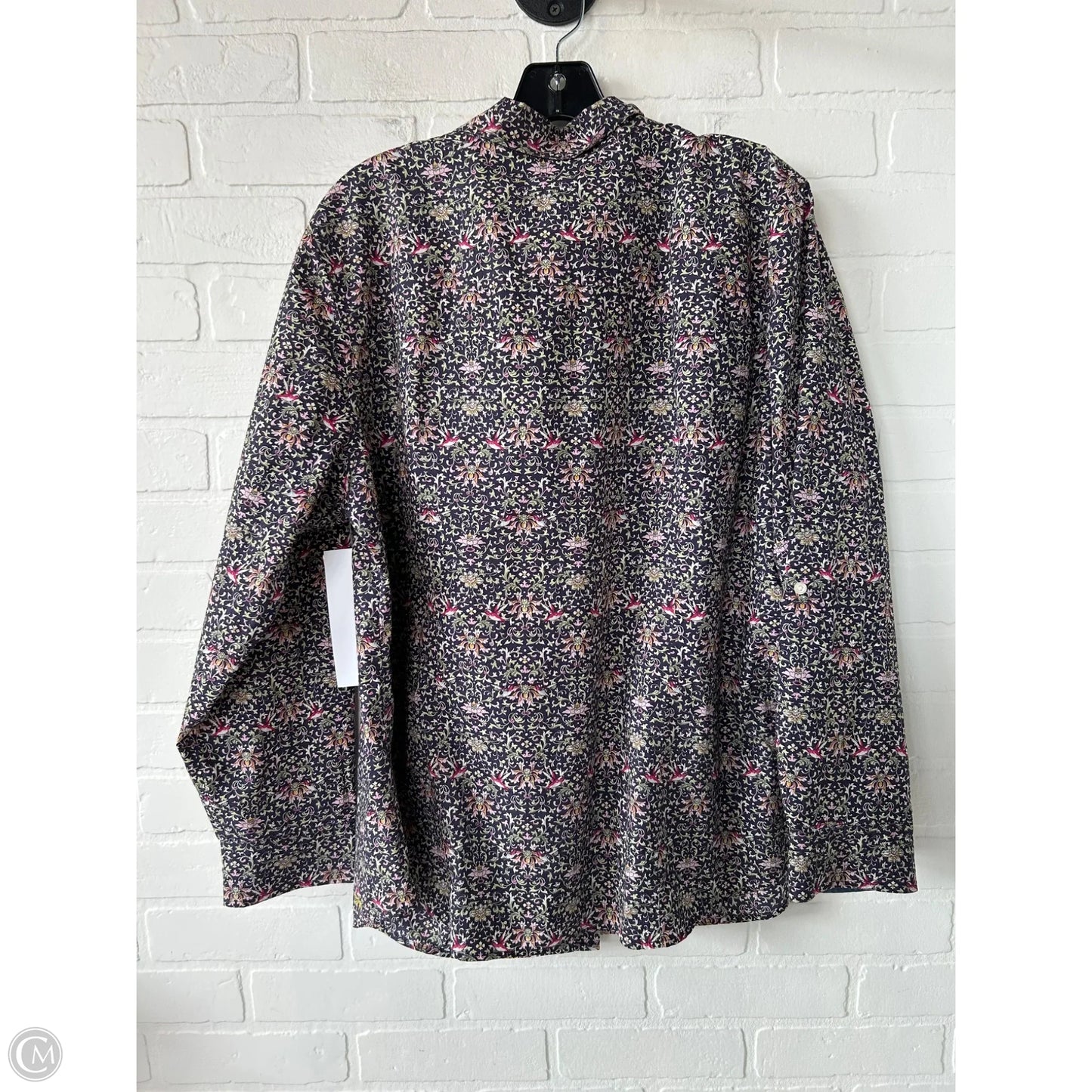 Top Long Sleeve By Talbots In Green & Purple, Size: 2x