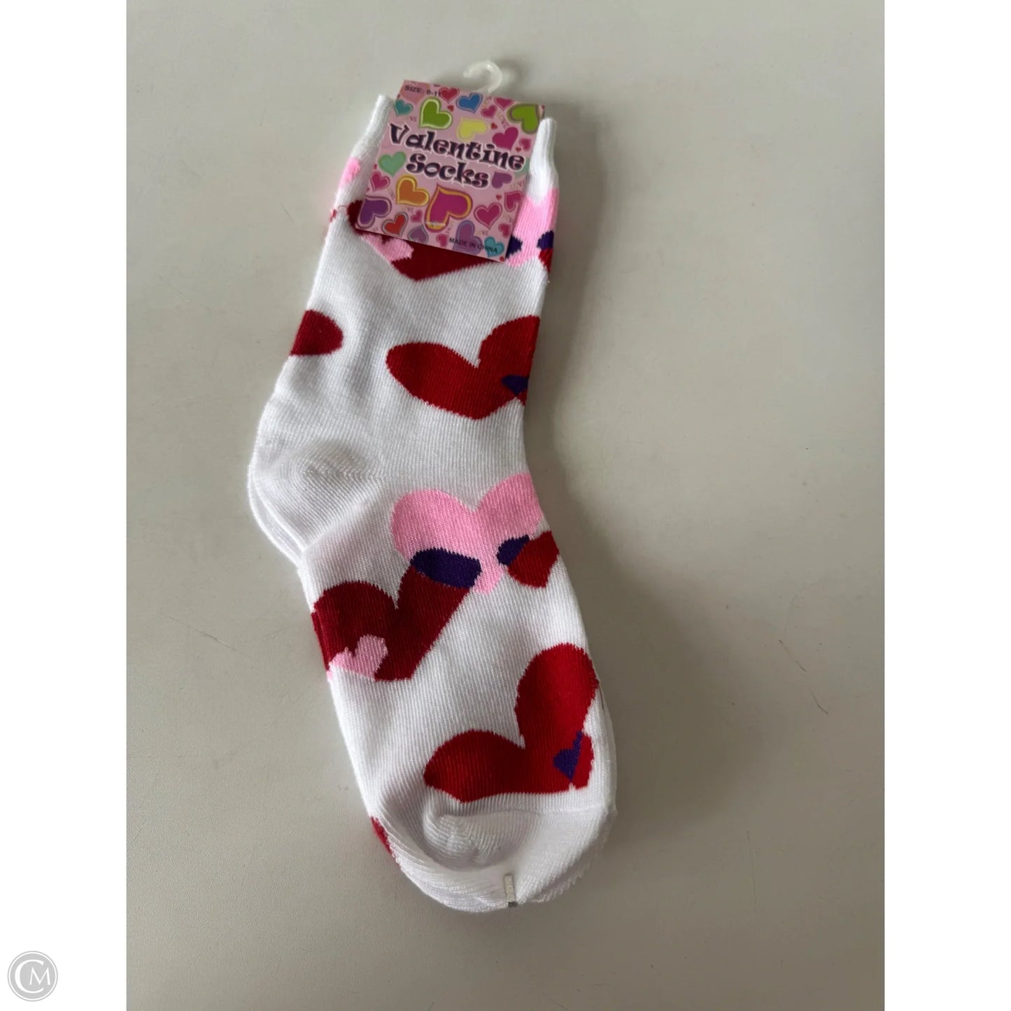 Socks By Clothes Mentor In Pink & White, Size: 0