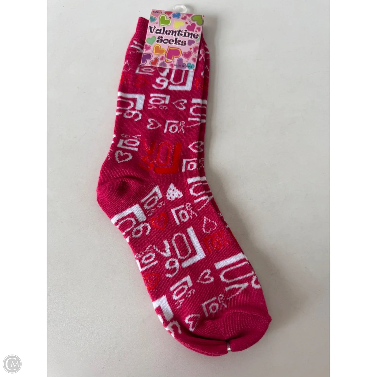 Socks By Clothes Mentor In Pink & White, Size: 0