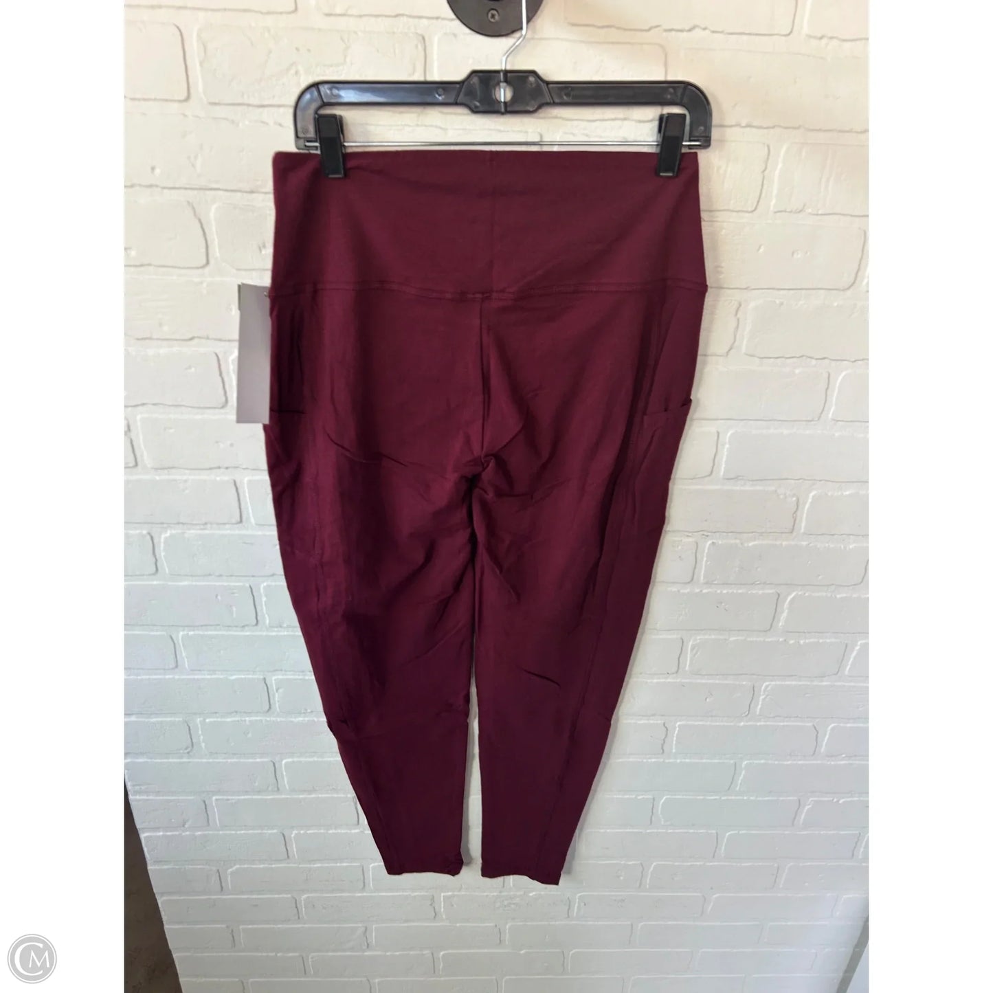 Athletic Leggings By Zenana Outfitters In Red, Size: 18