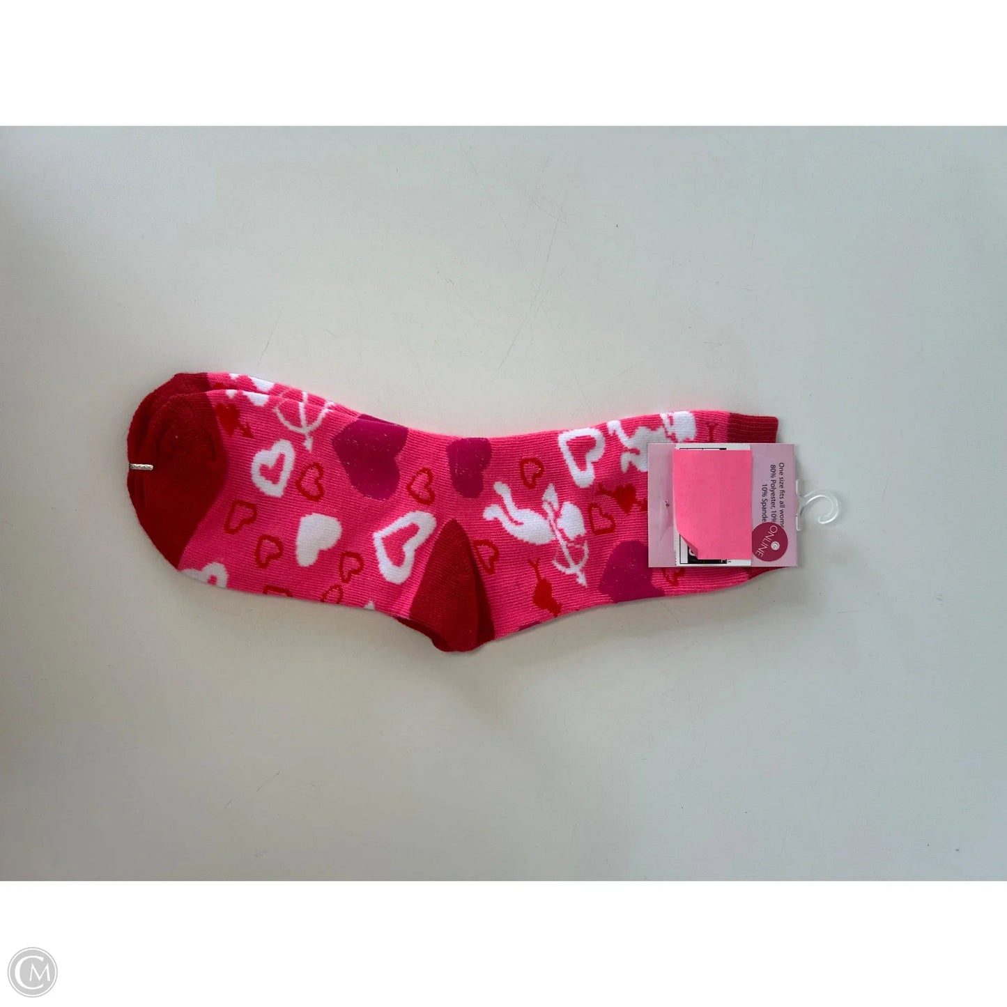 Socks By Clothes Mentor In Pink & White, Size: 0