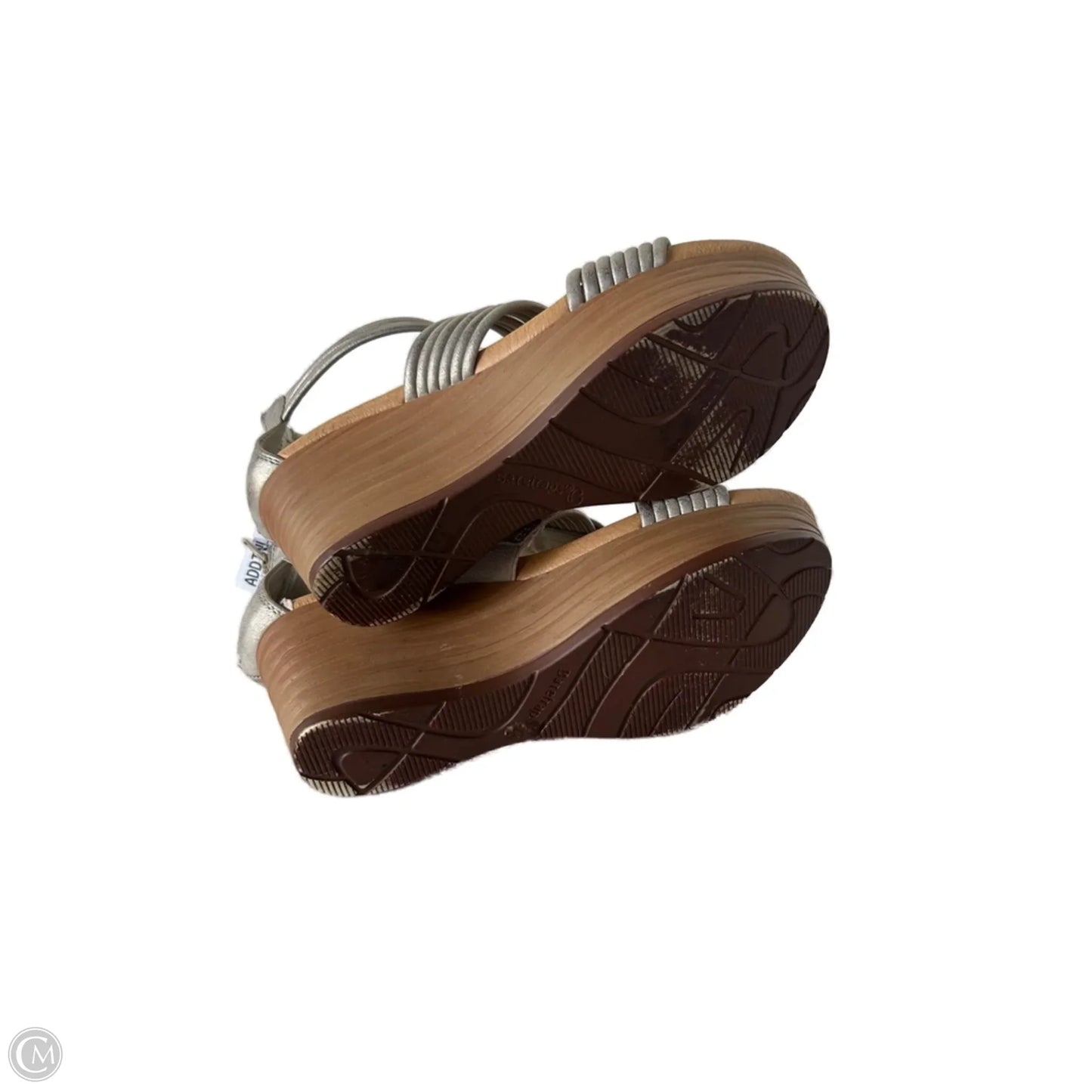 Sandals Heels Wedge By Bare Traps In Gold & Tan, Size: 6