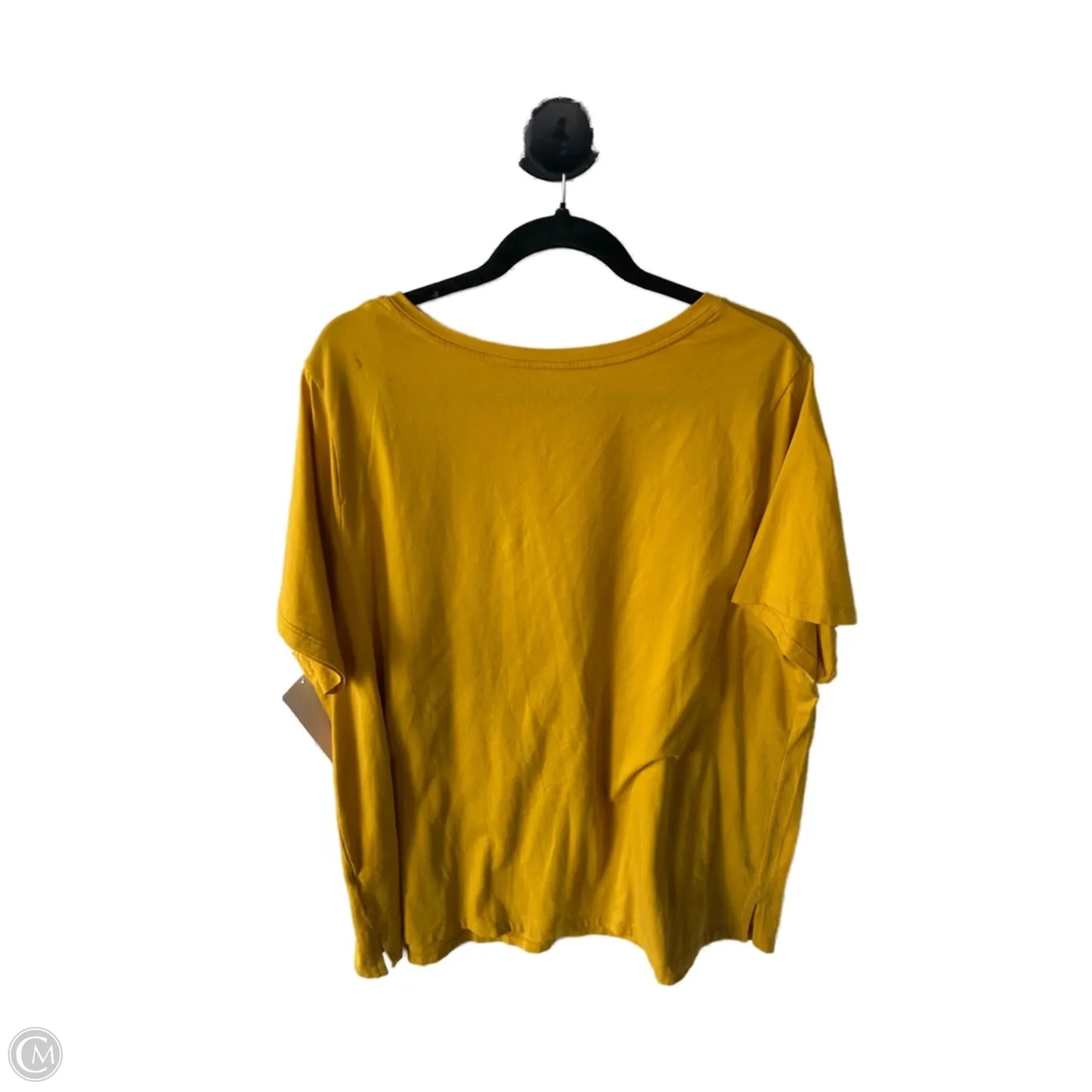 Top Short Sleeve Basic By Ava & Viv In Yellow, Size: 3x