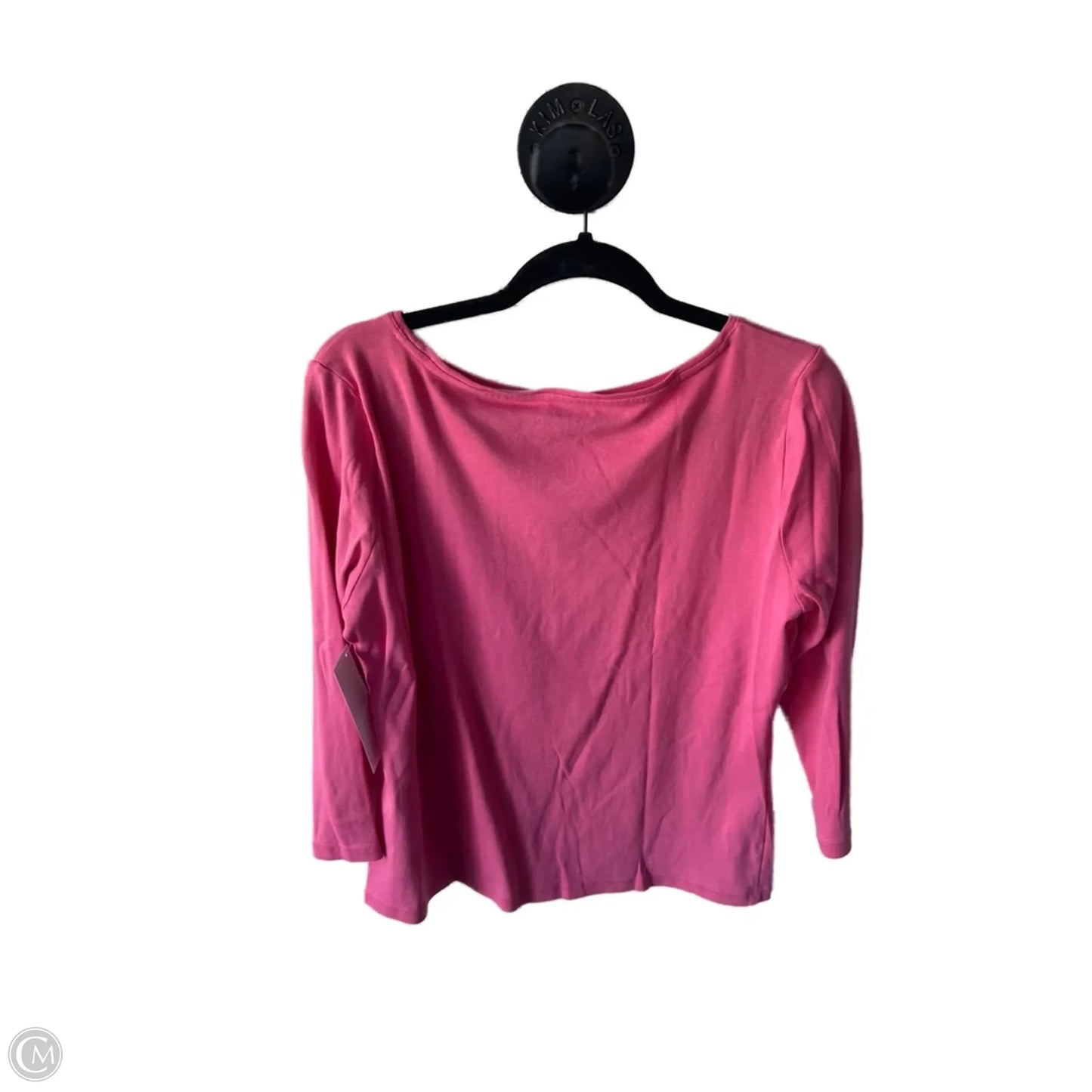 Top 3/4 Sleeve Basic By Talbots In Pink, Size: L