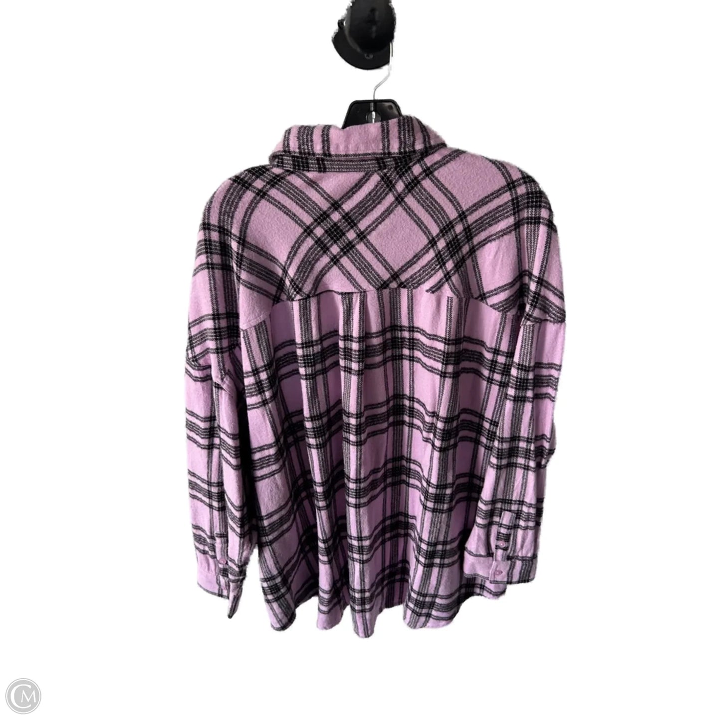 Top Long Sleeve By Bp In Black & Pink, Size: 1x
