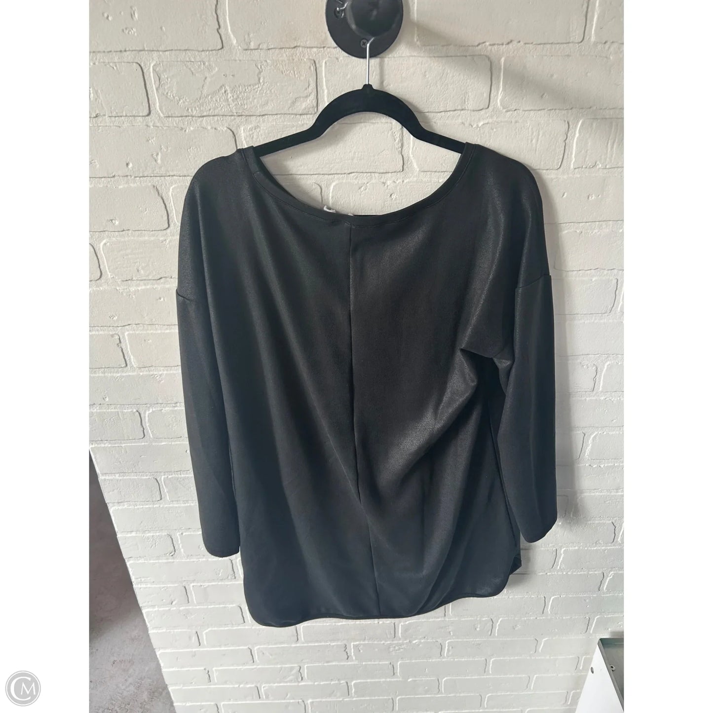 Tunic Long Sleeve By Cable And Gauge In Black, Size: L