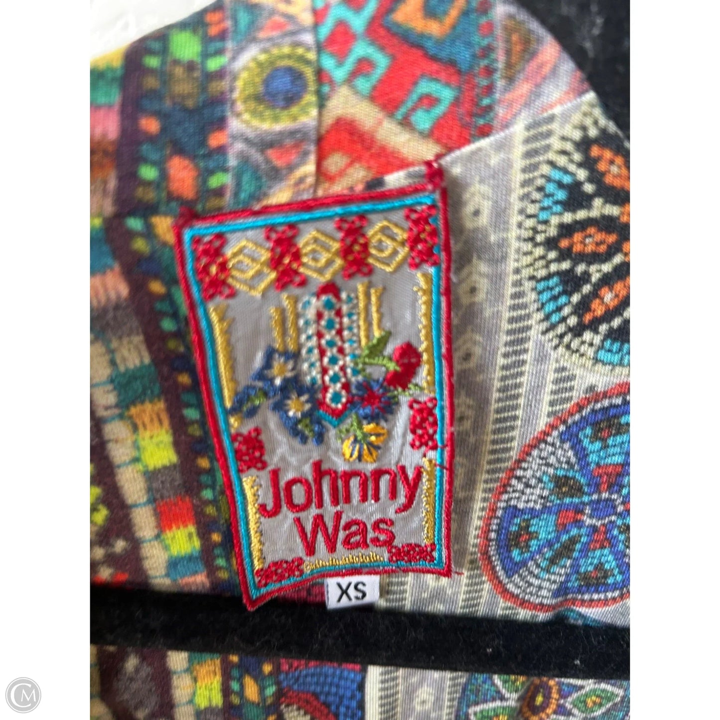 Jacket Designer By Johnny Was In Blue & Orange, Size: Xs